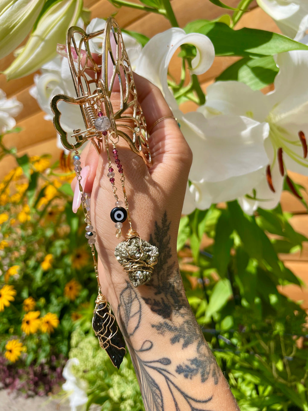 protect me butterfly crystal clip