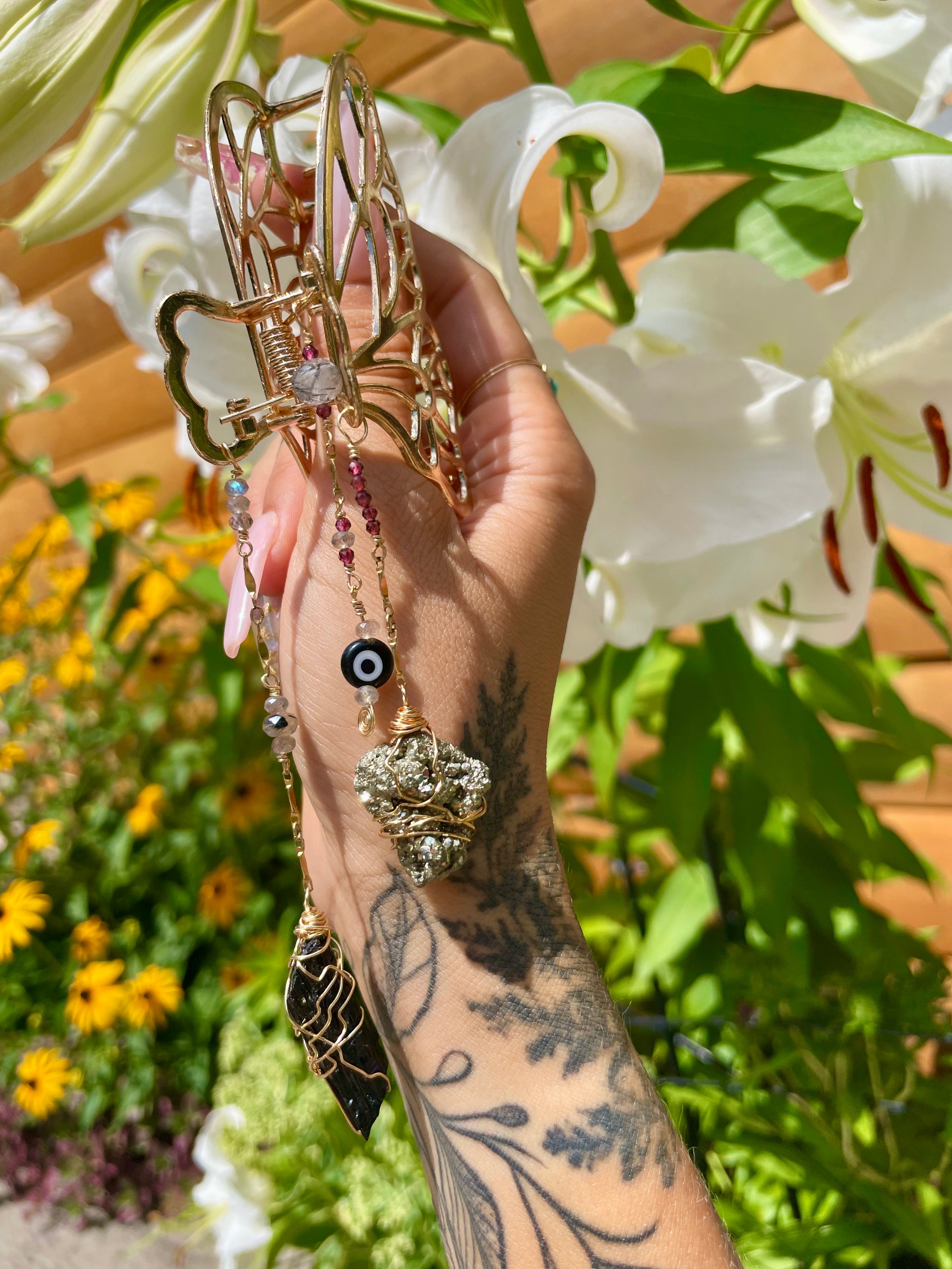 protect me butterfly crystal clip