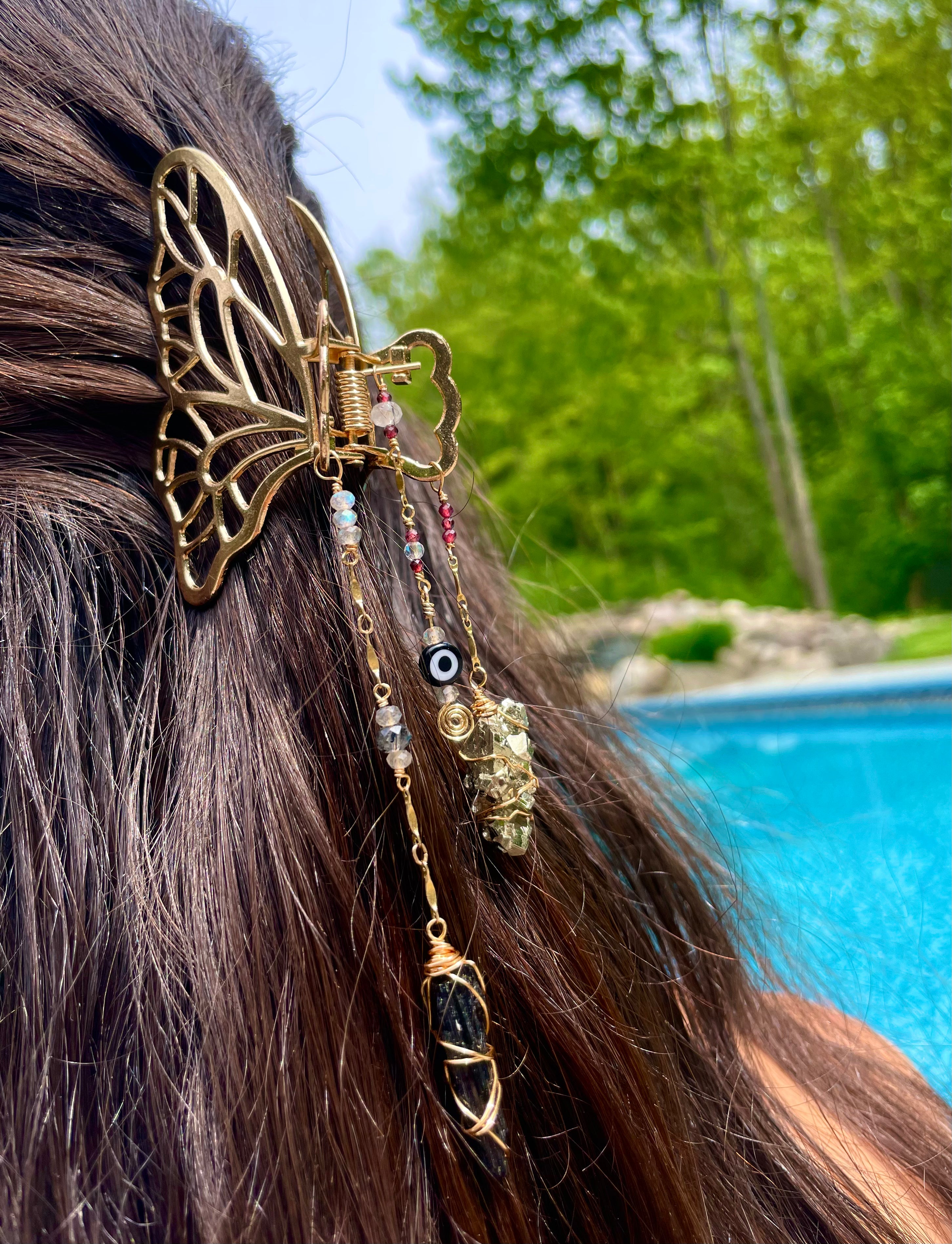 protect me butterfly crystal clip