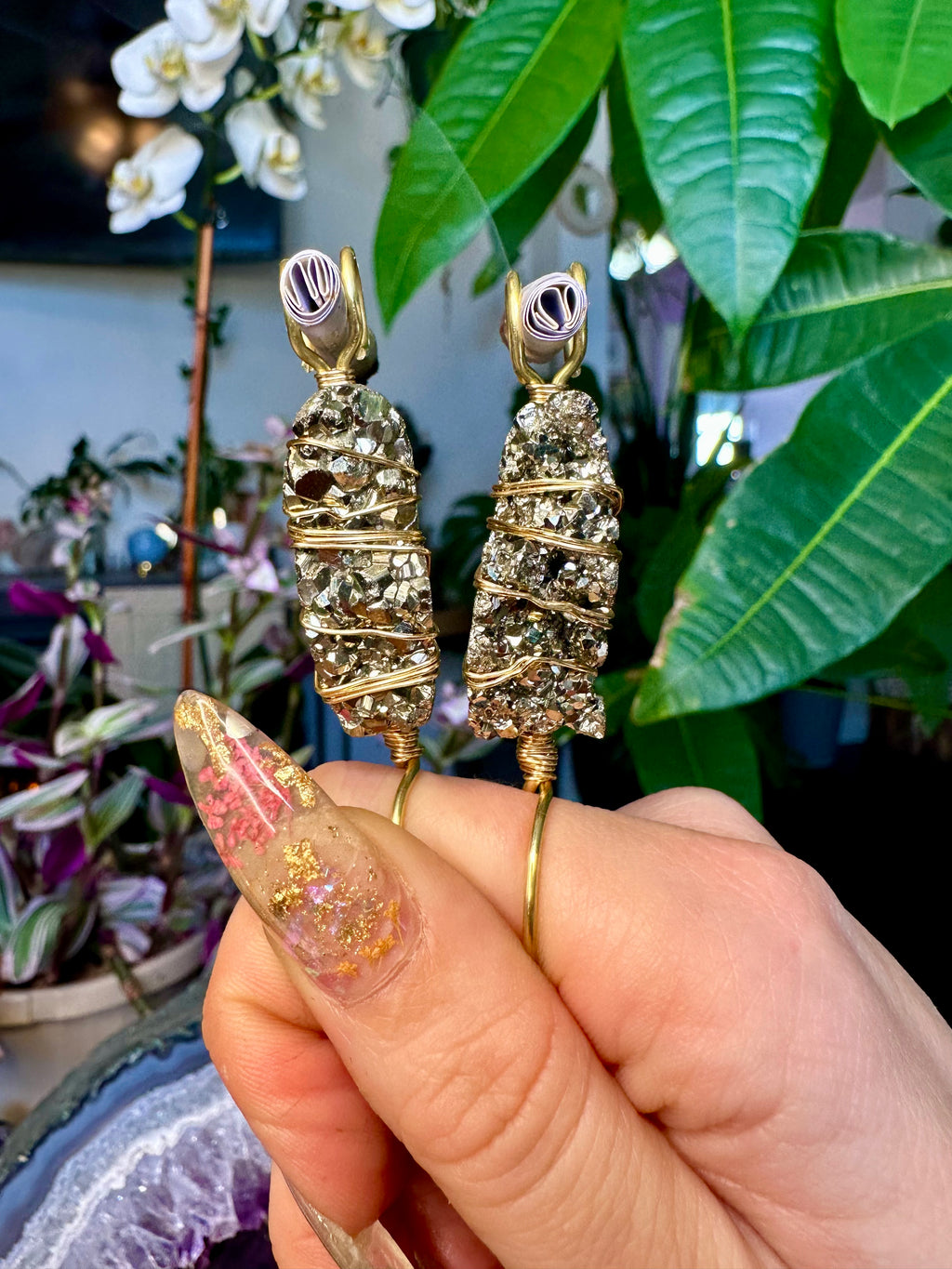 pyrite druzy smoke ring ♡ *pre-order*