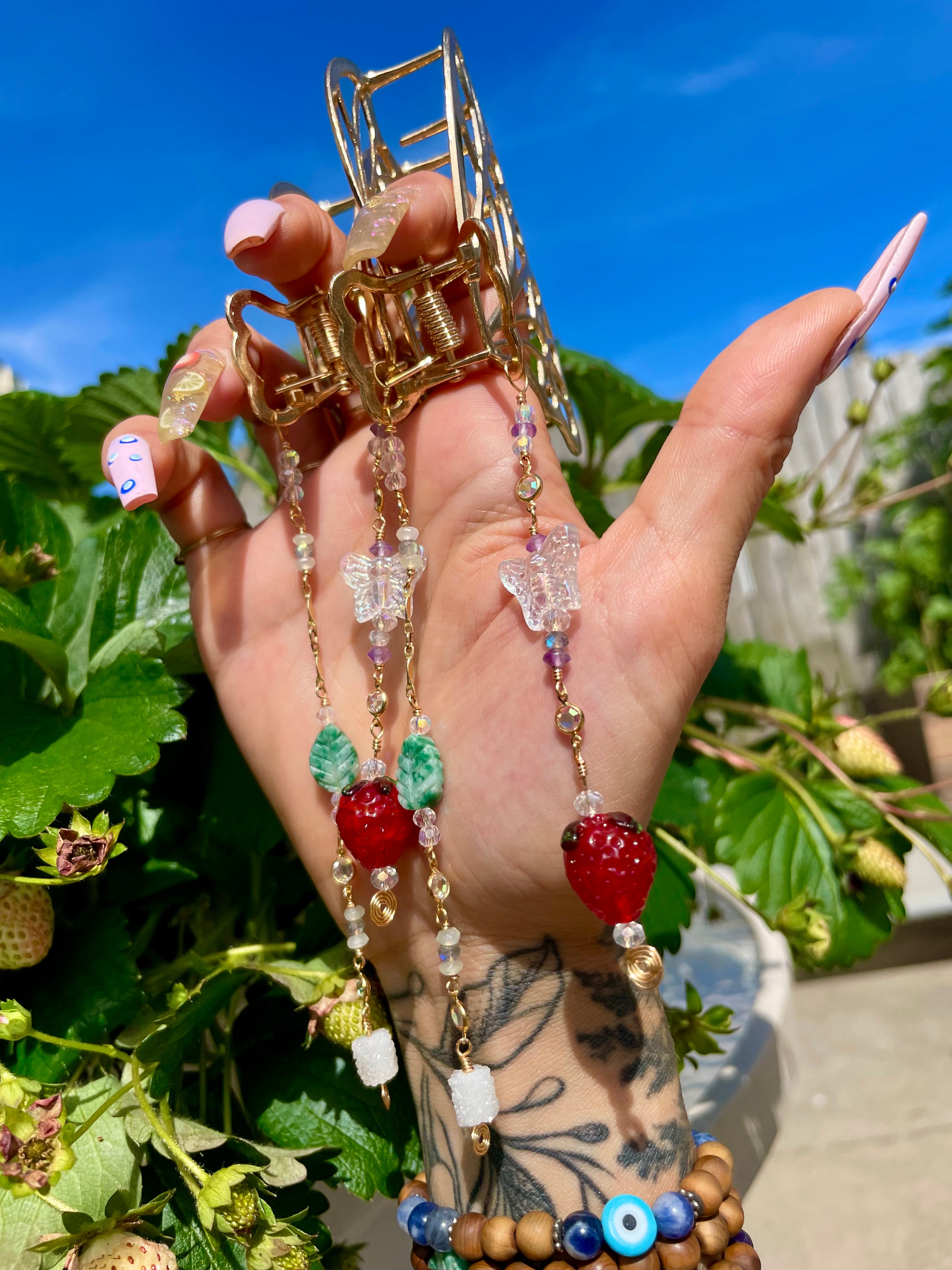 strawberry fairy butterfly clip