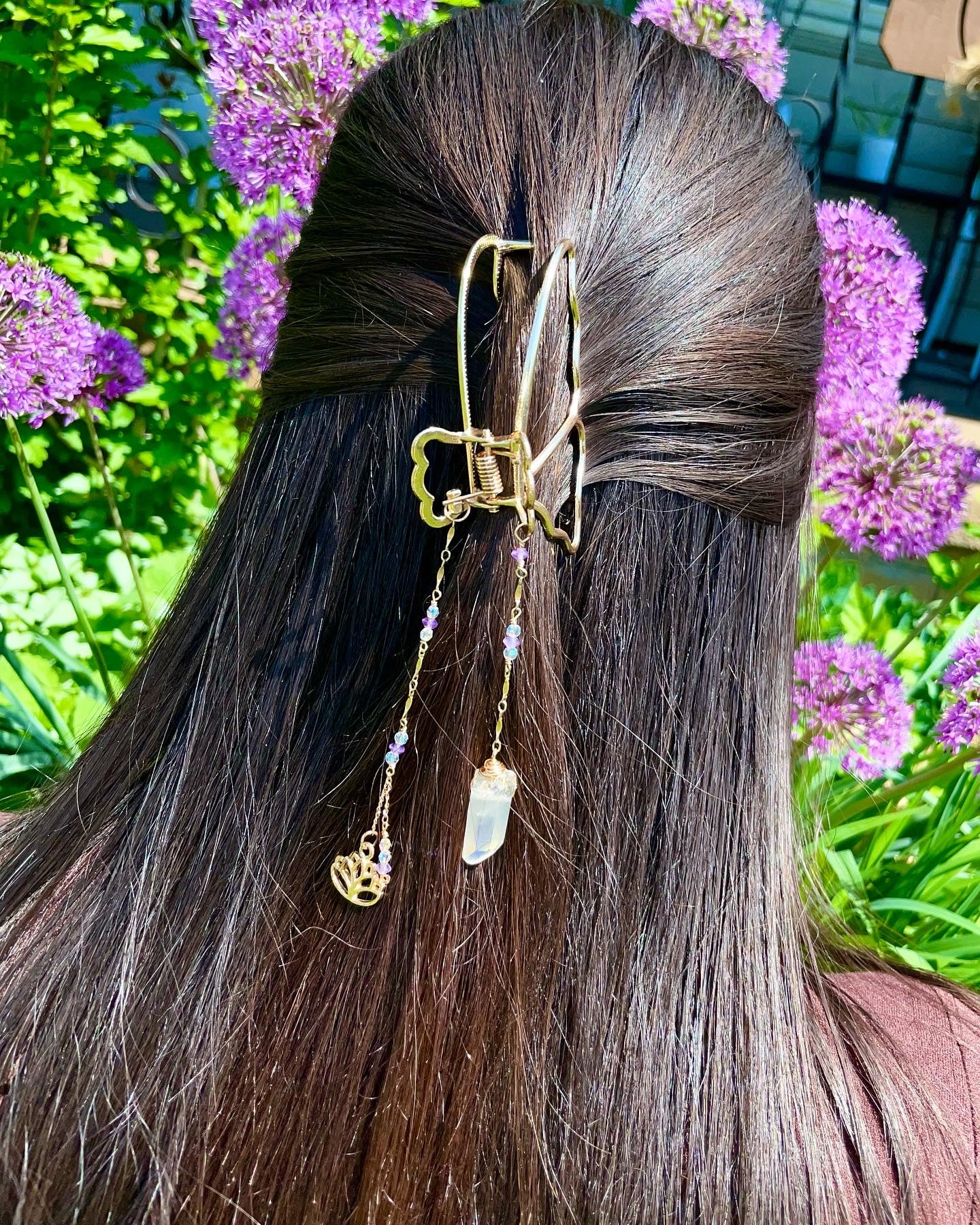 butterfly lotus drippy crystal clip