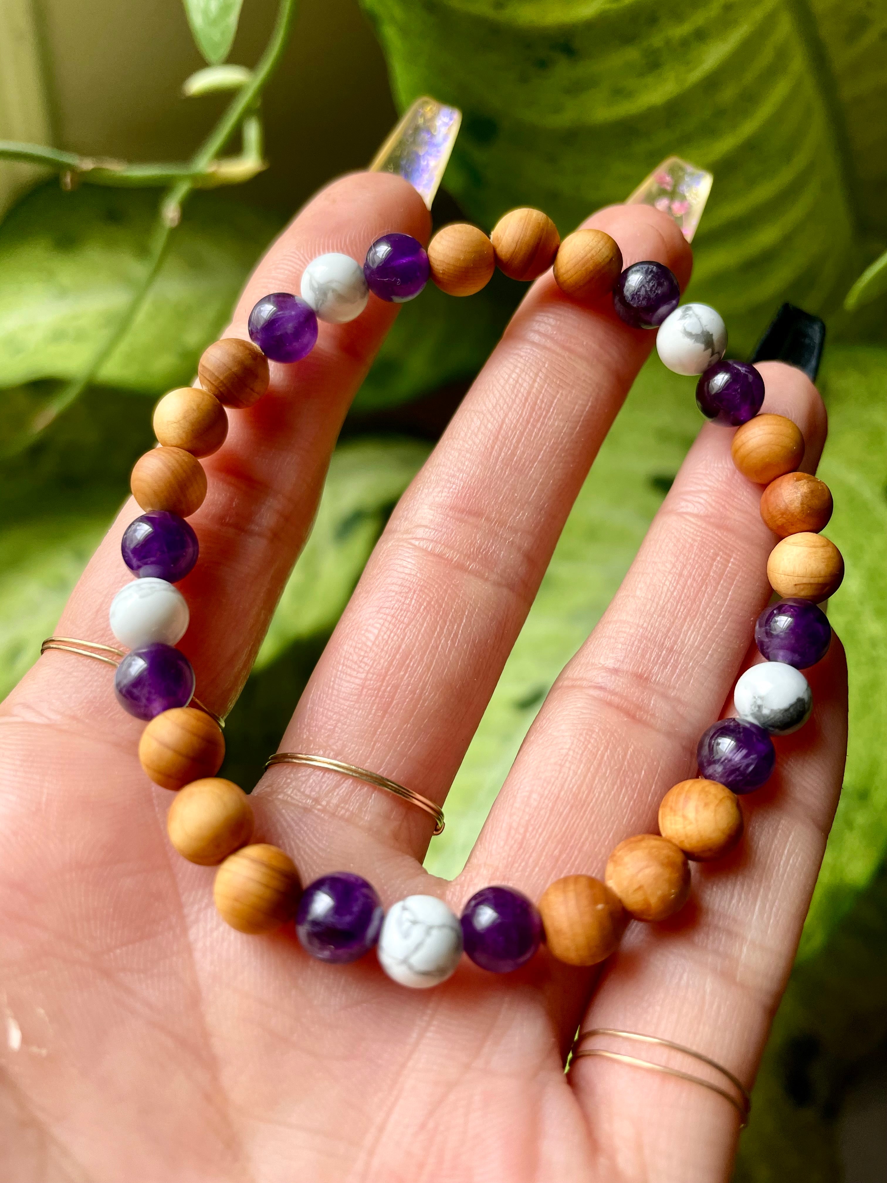 amethyst howlite bracelet