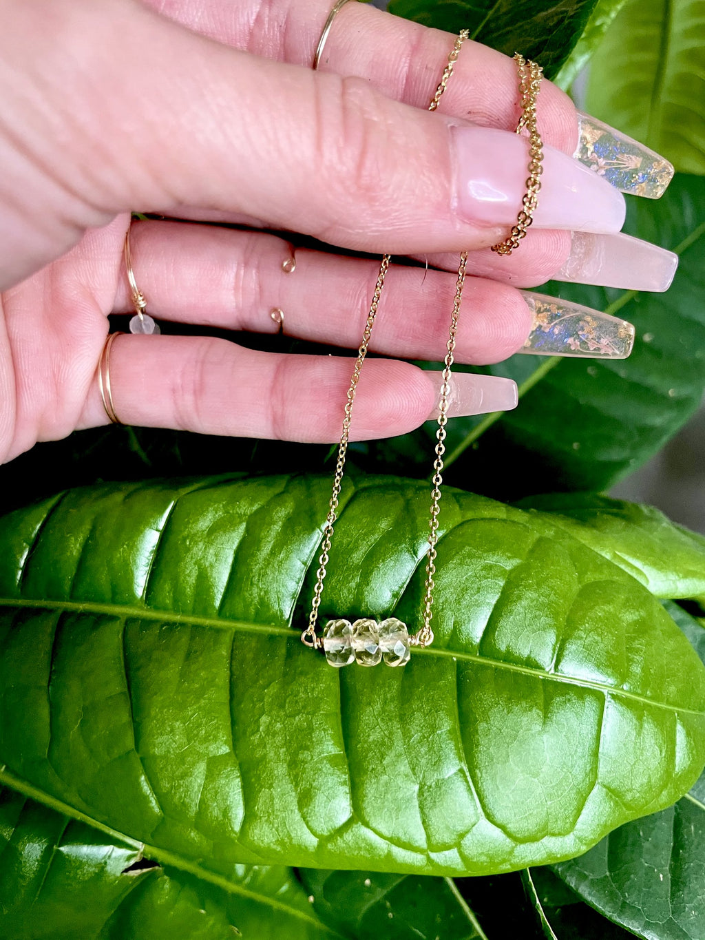 citrine bar necklace