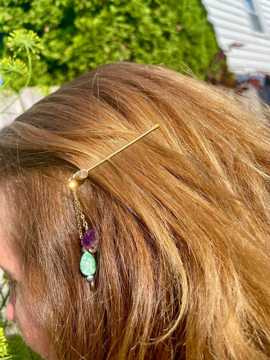 dangly nature hair pin