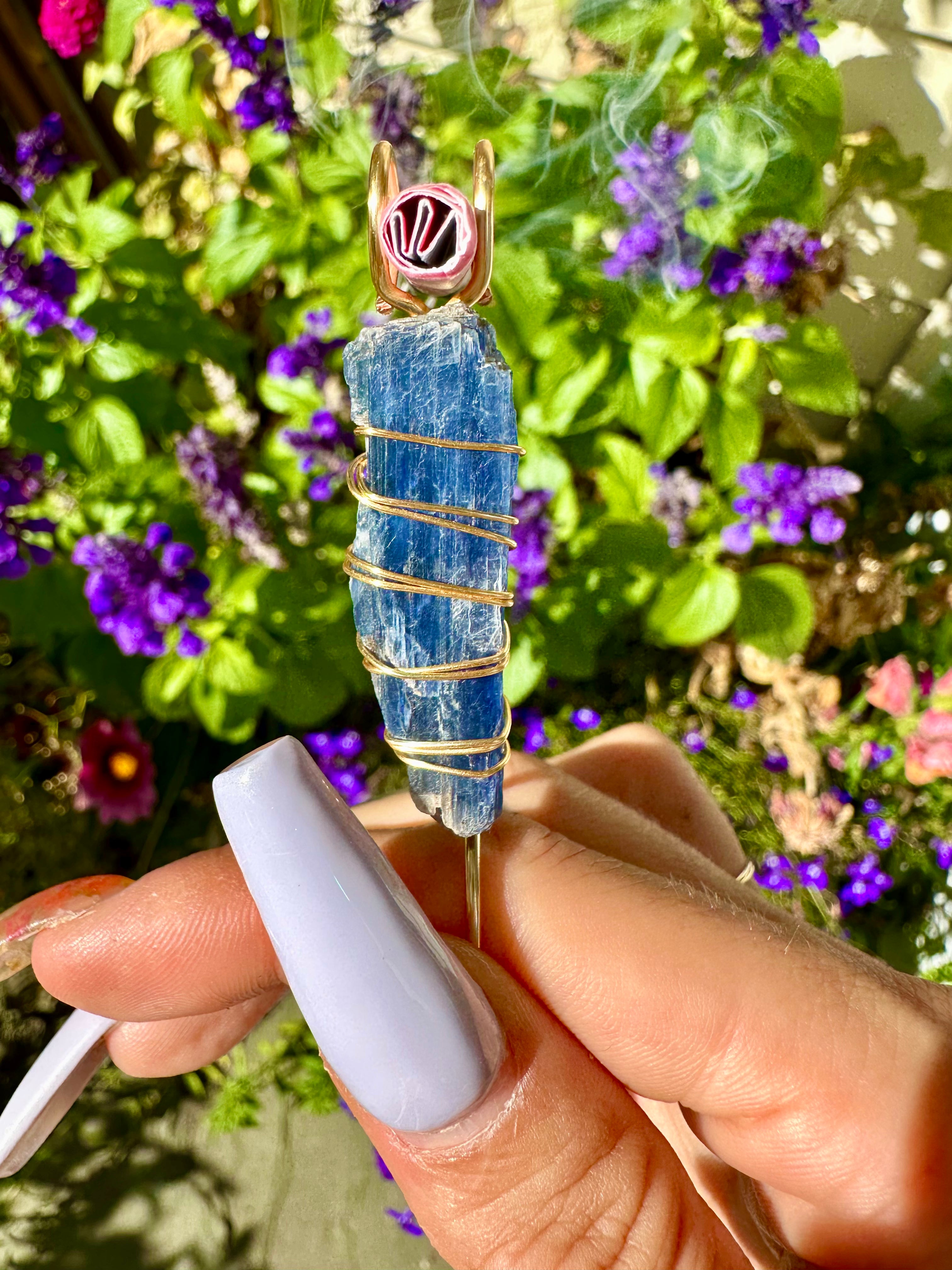 raw blue kyanite smoke ring *pre-order*