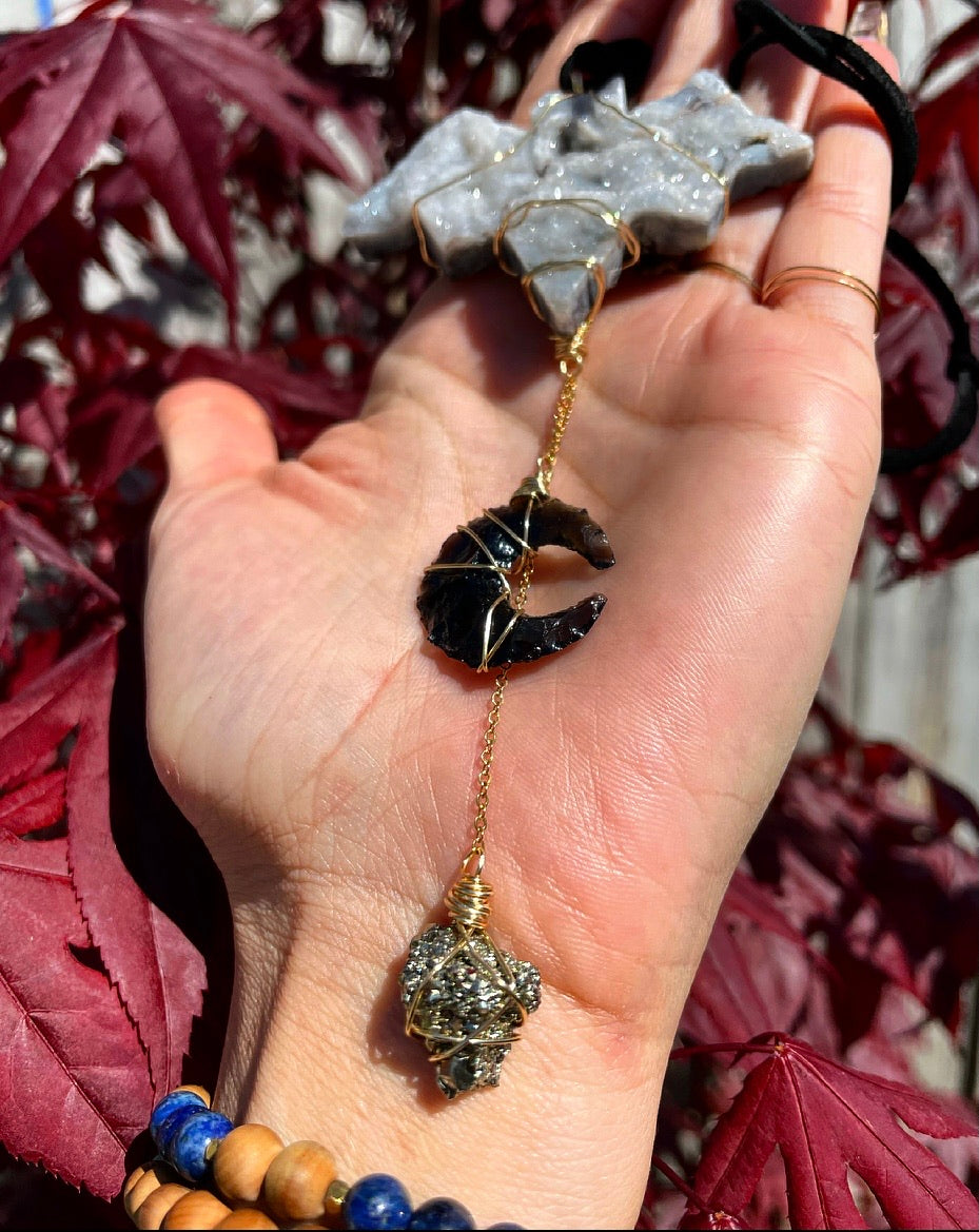 chalcedony bat protection dangle