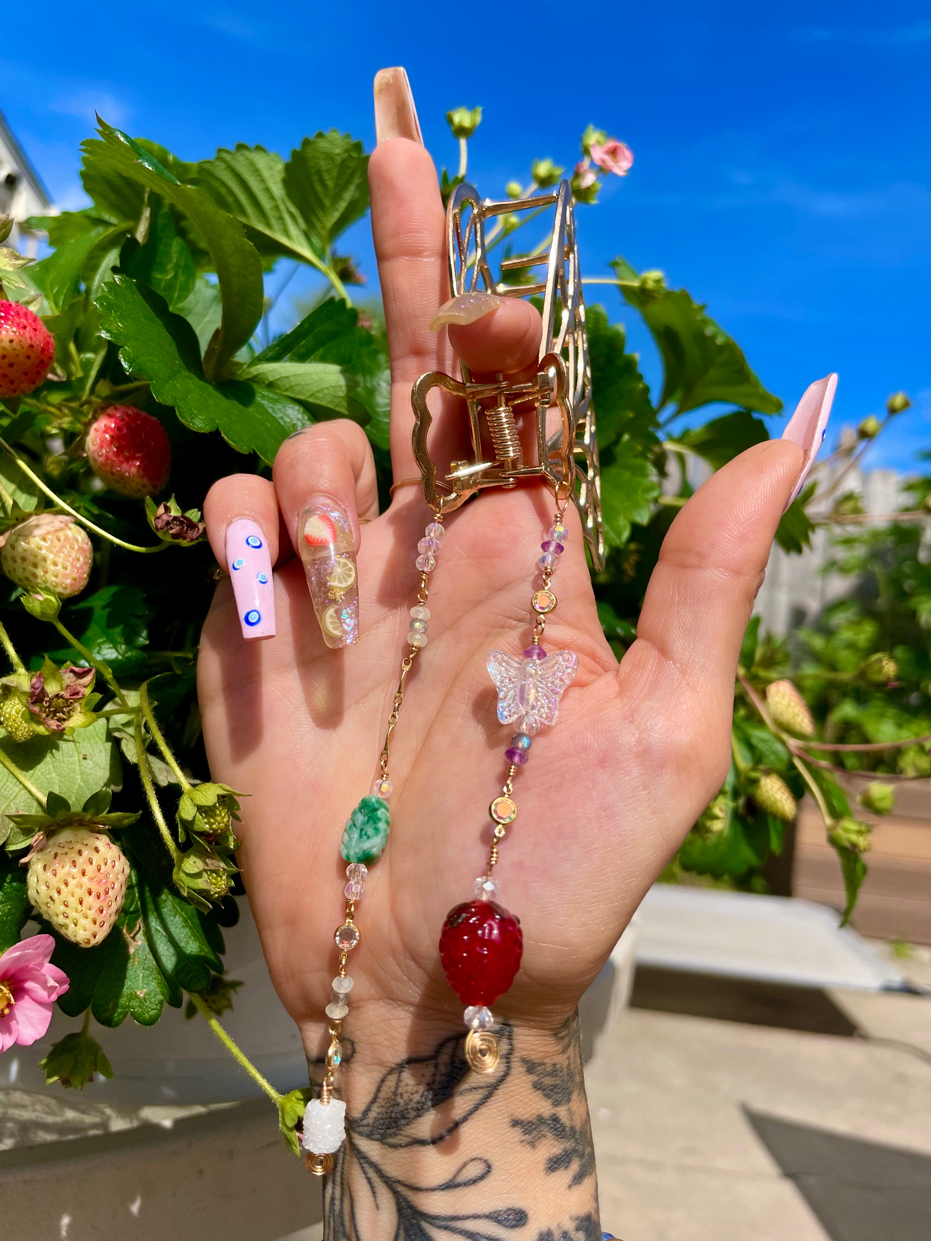 strawberry fairy butterfly clip