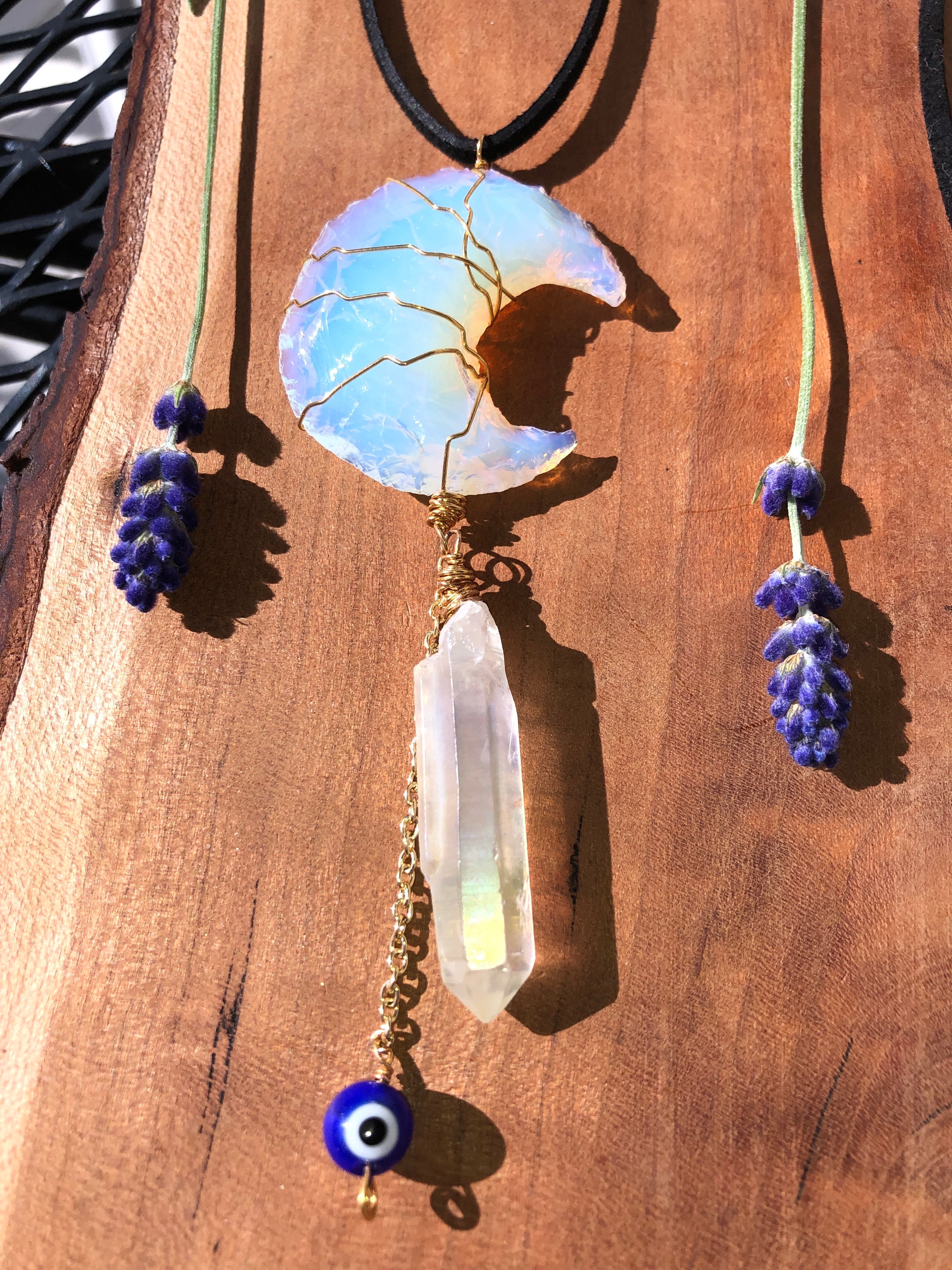 opalite moon protection dangle
