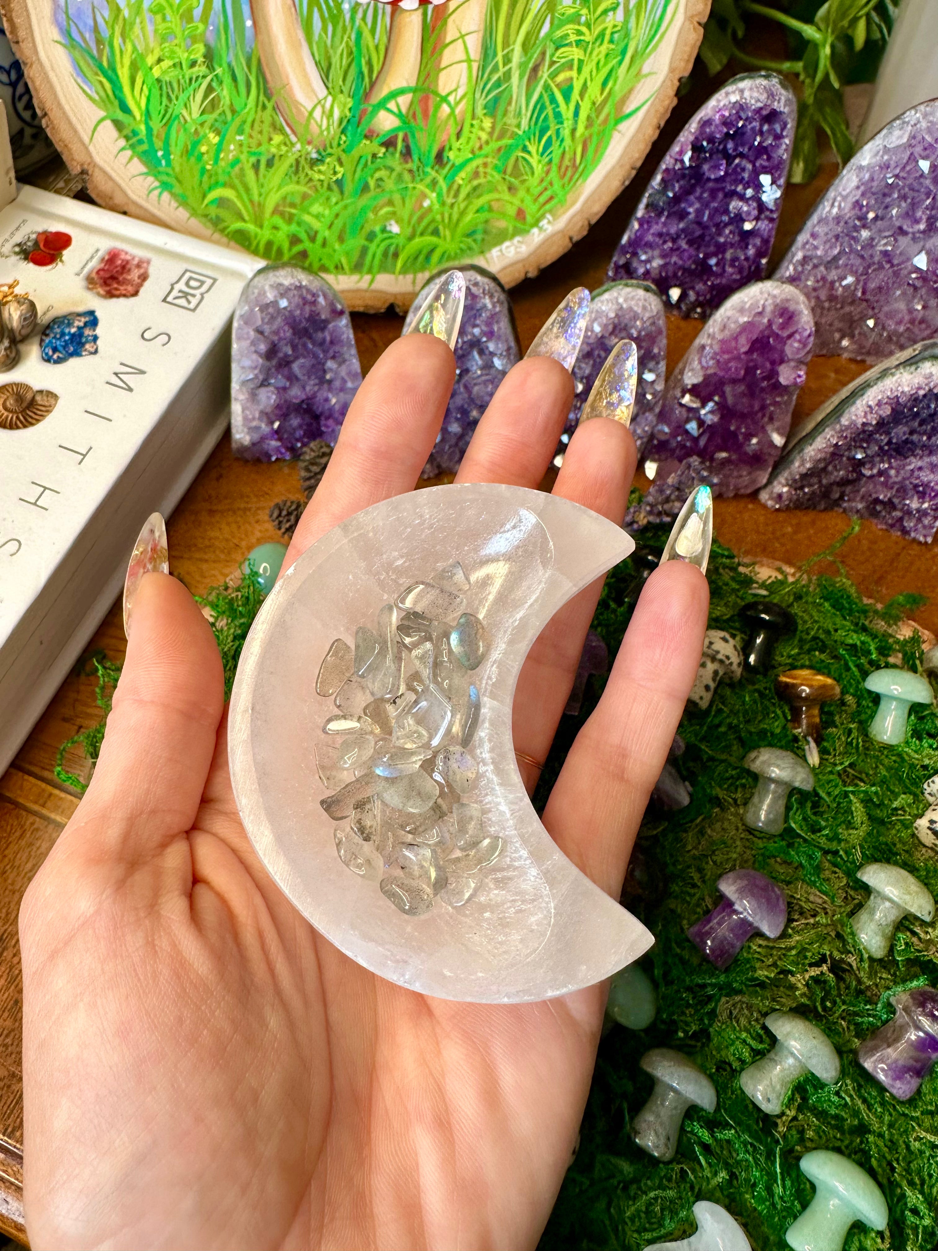 little selenite moon bowl