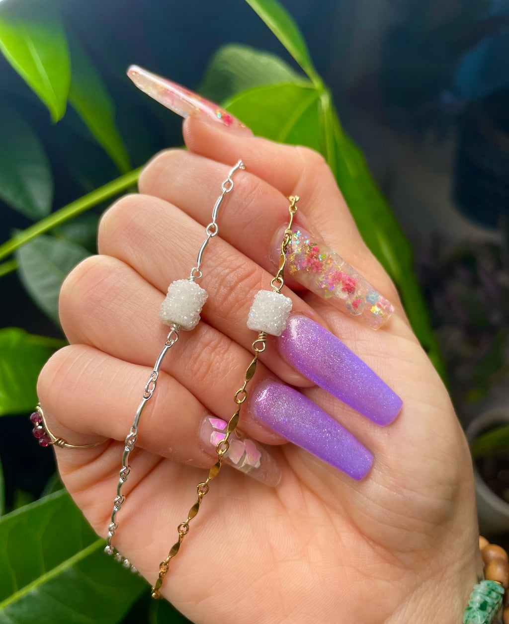 lil quartz druzy necklace