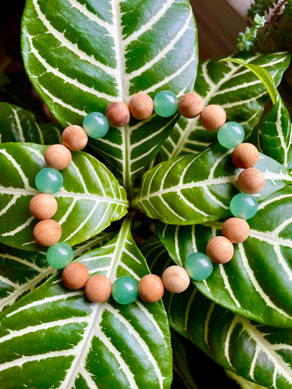 aventurine wood bead bracelet