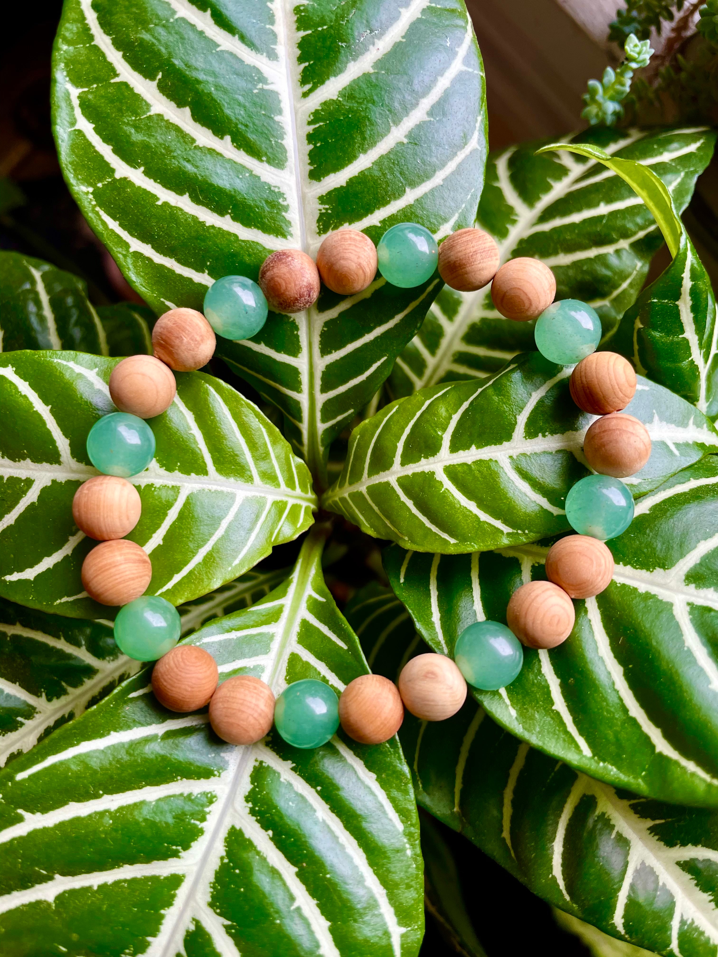 aventurine wood bead bracelet