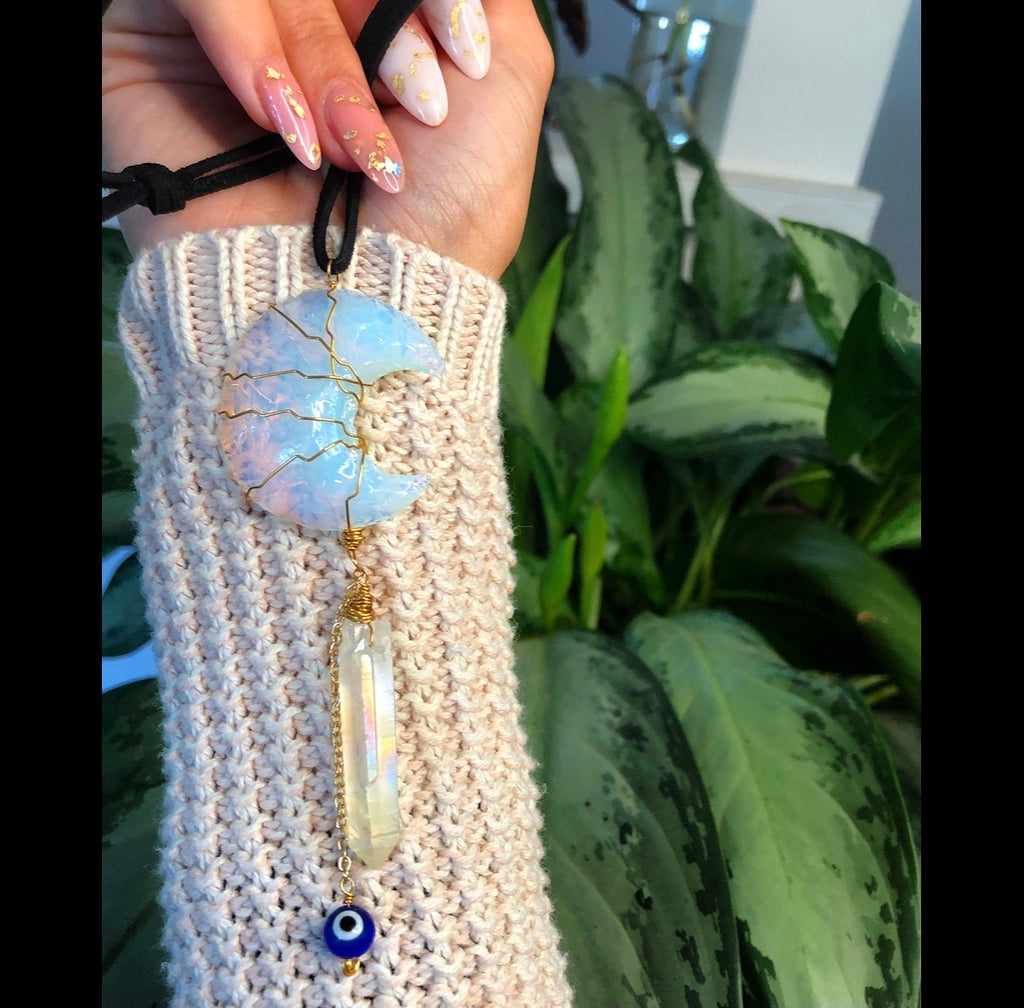 opalite moon protection dangle