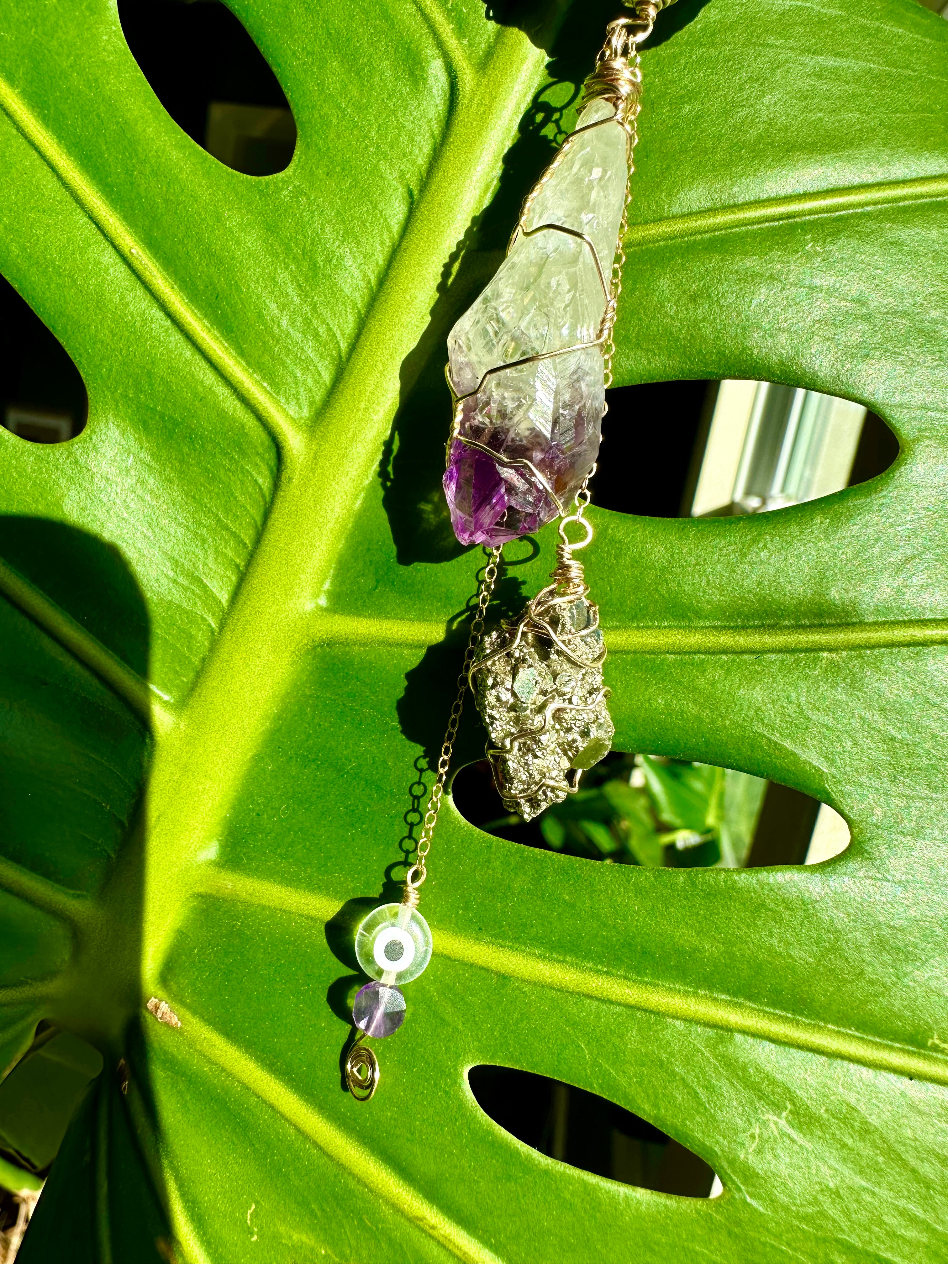 obsidian moon protection dangle