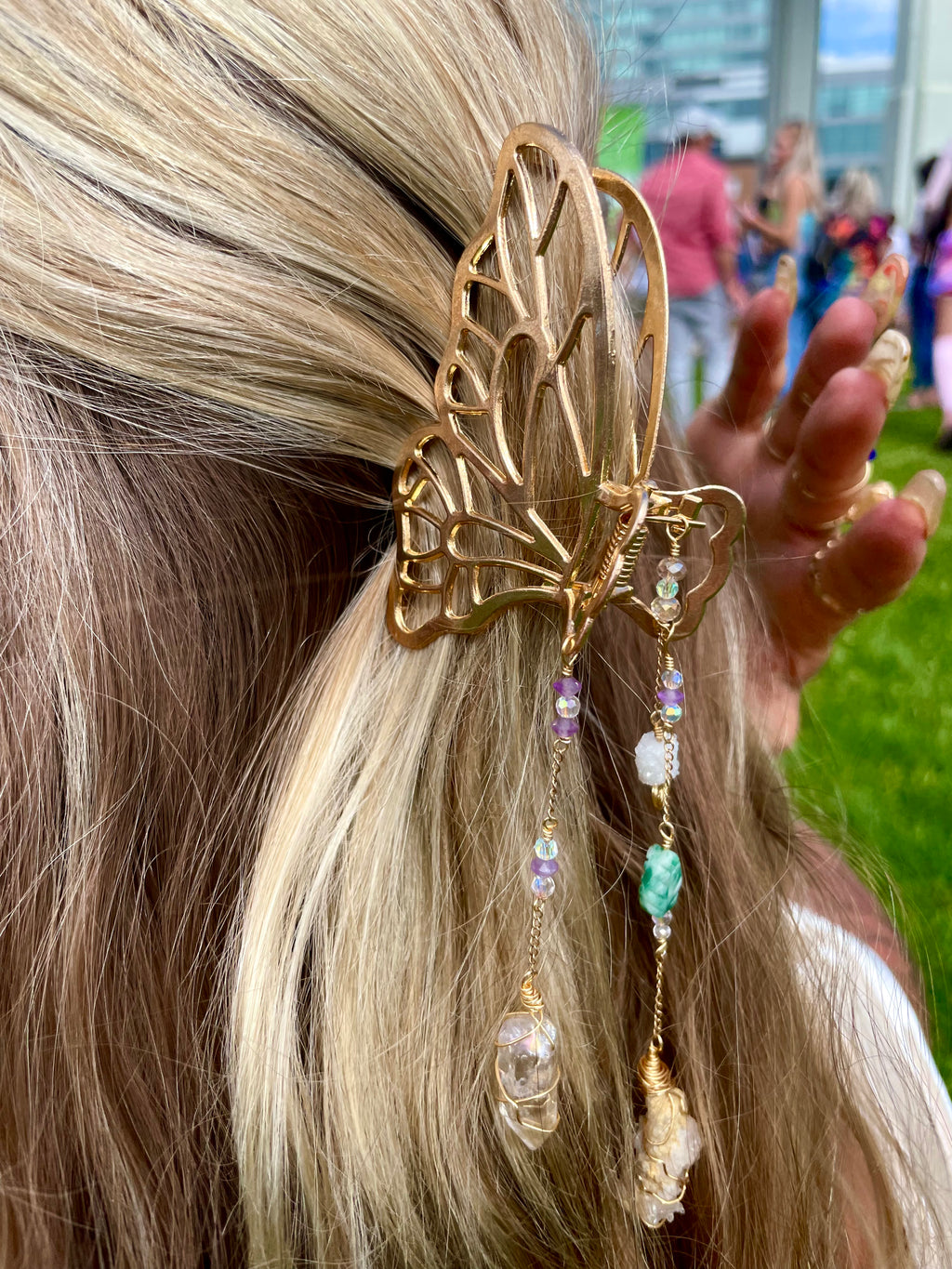fairie butterfly crystal clip