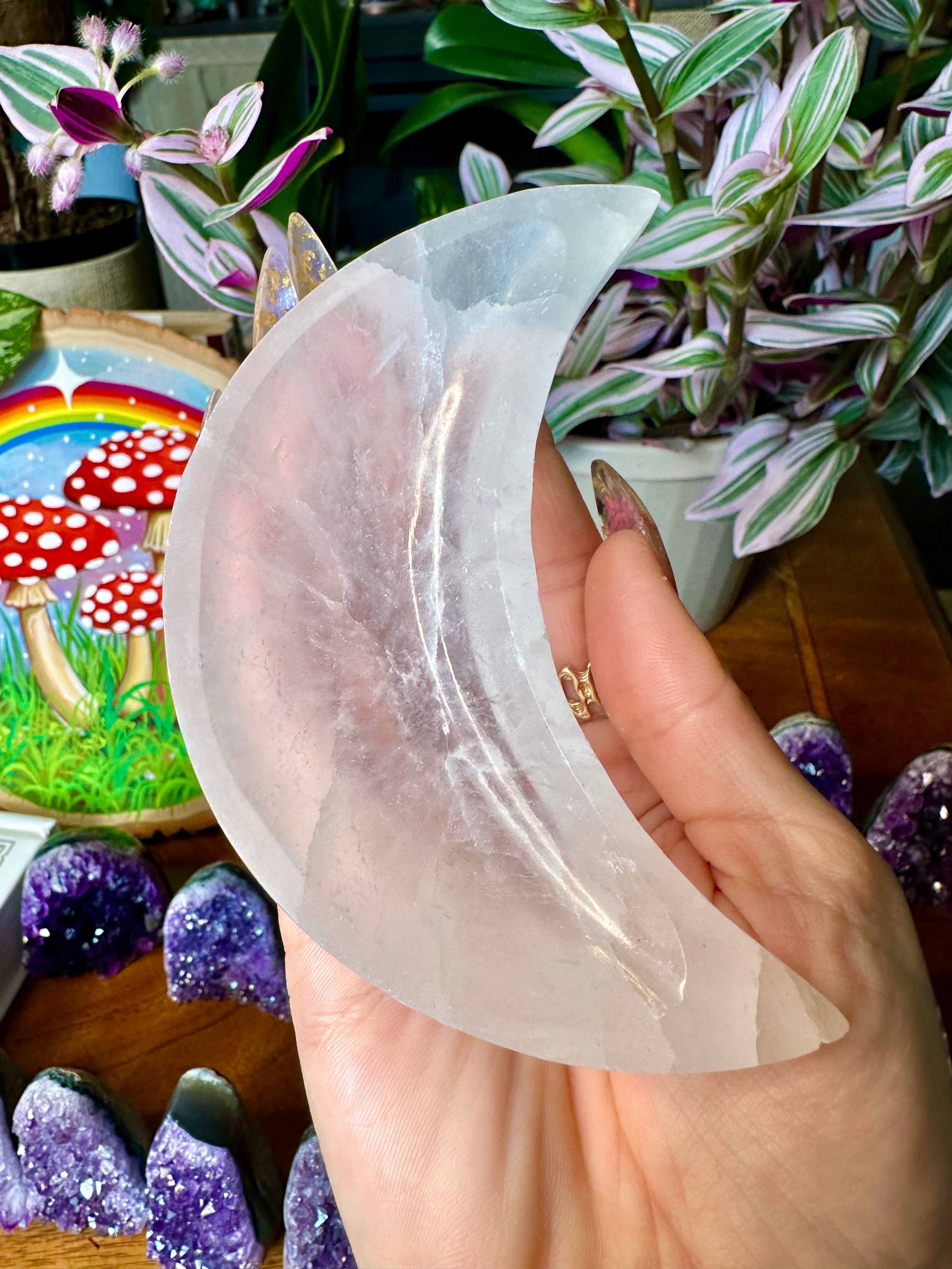 selenite moon bowl