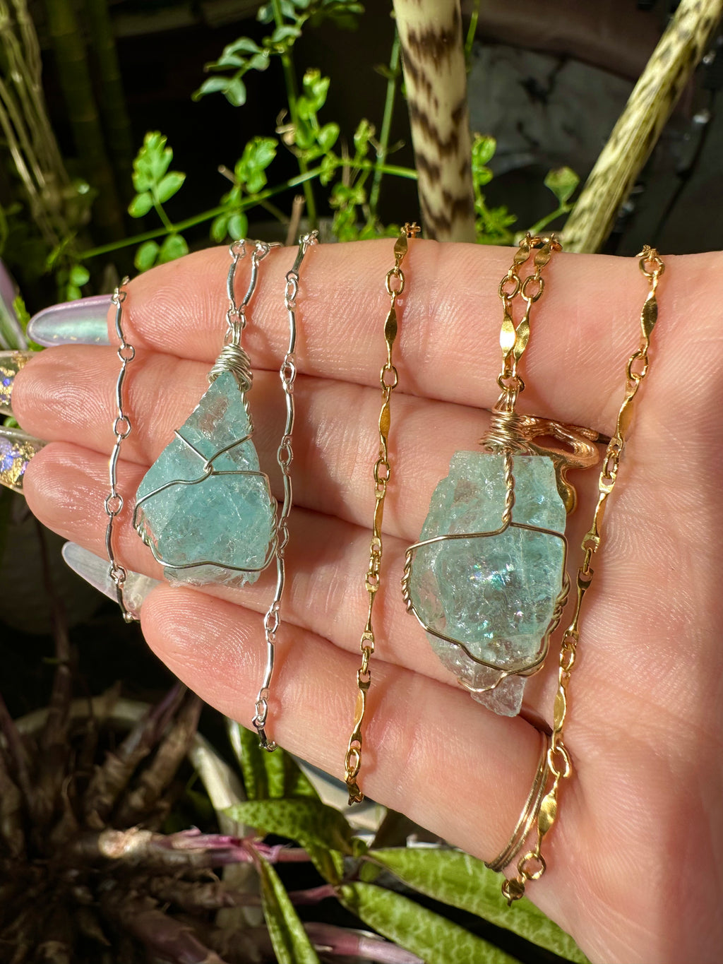 raw aquamarine necklace