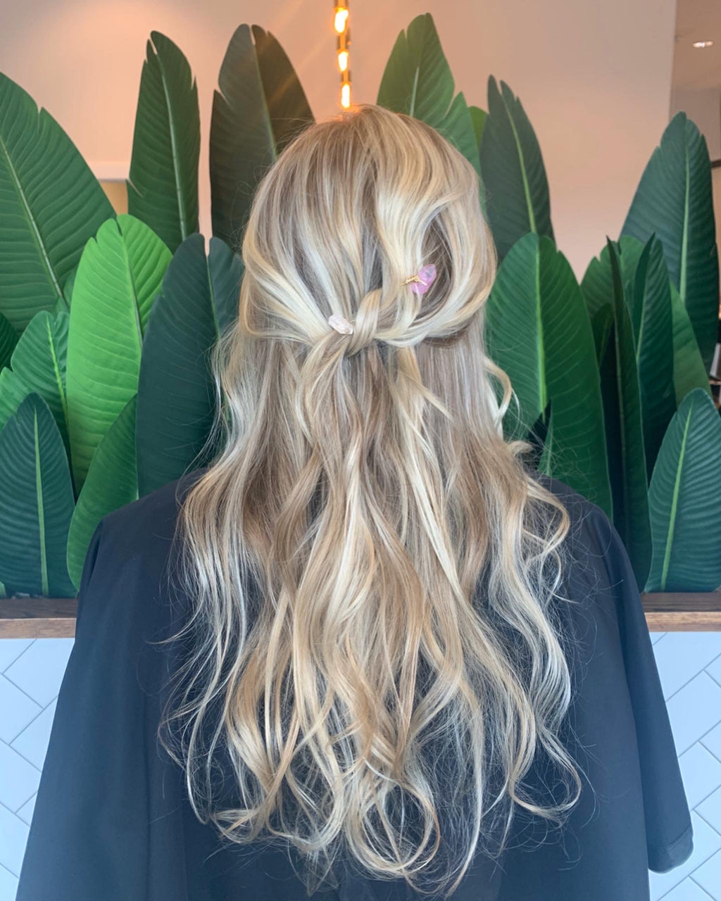 crystal hair pin gold