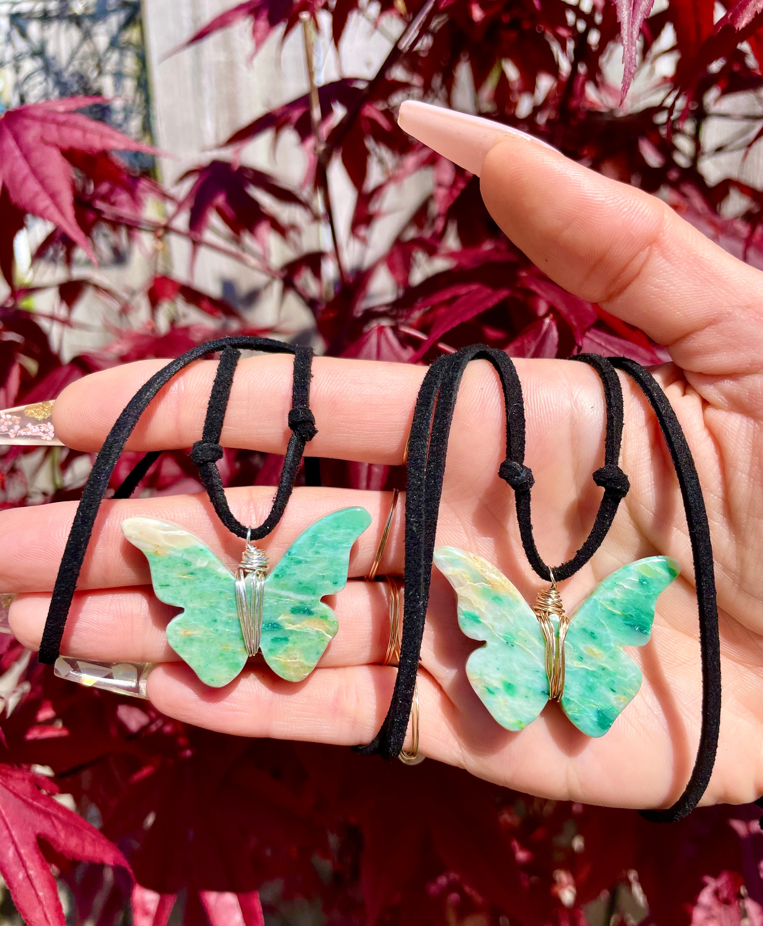 jade butterfly necklace