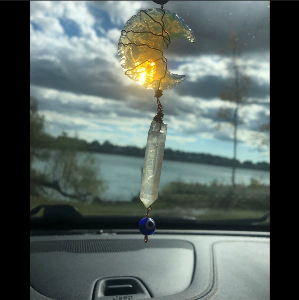 opalite moon protection dangle