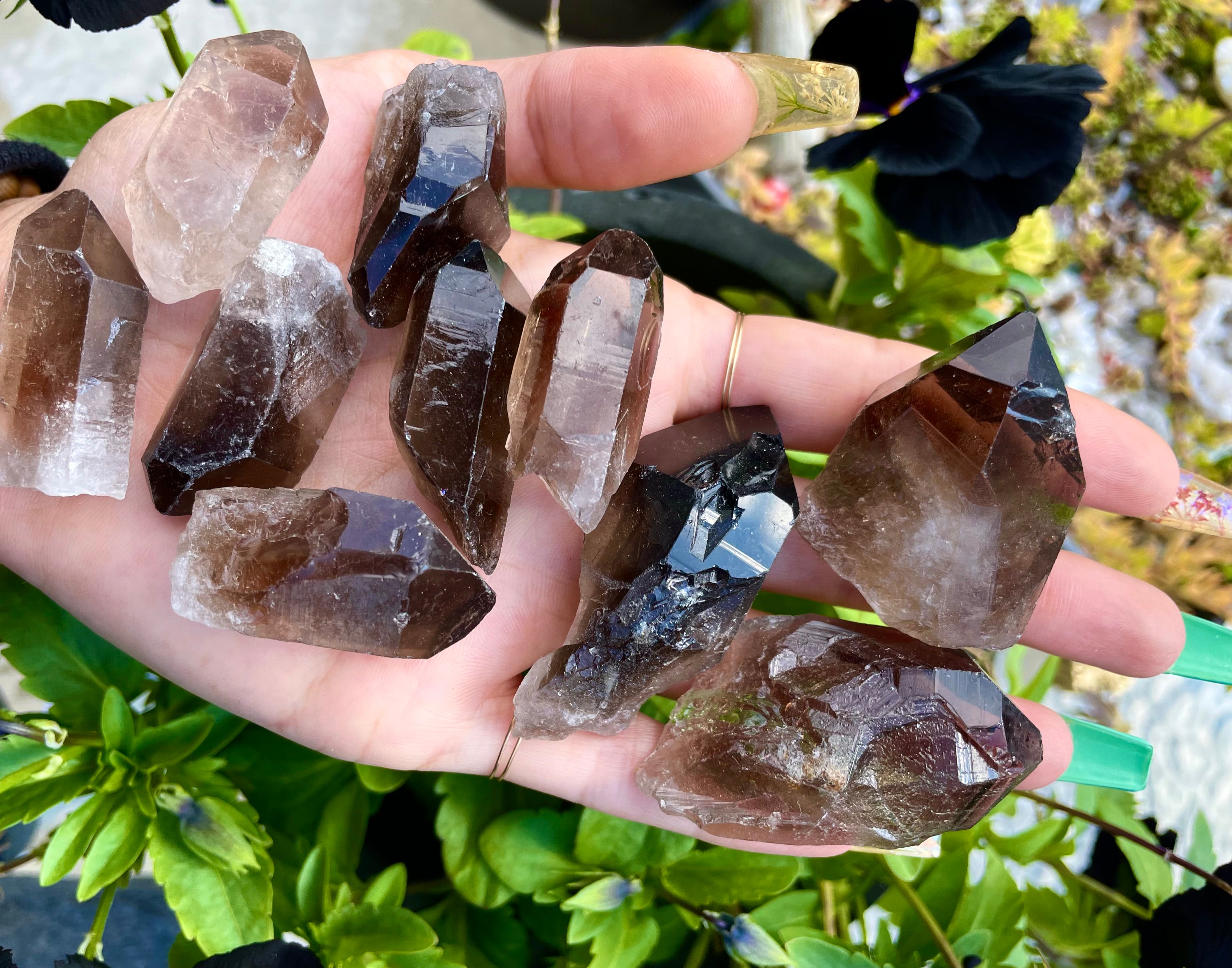 raw smoky quartz point