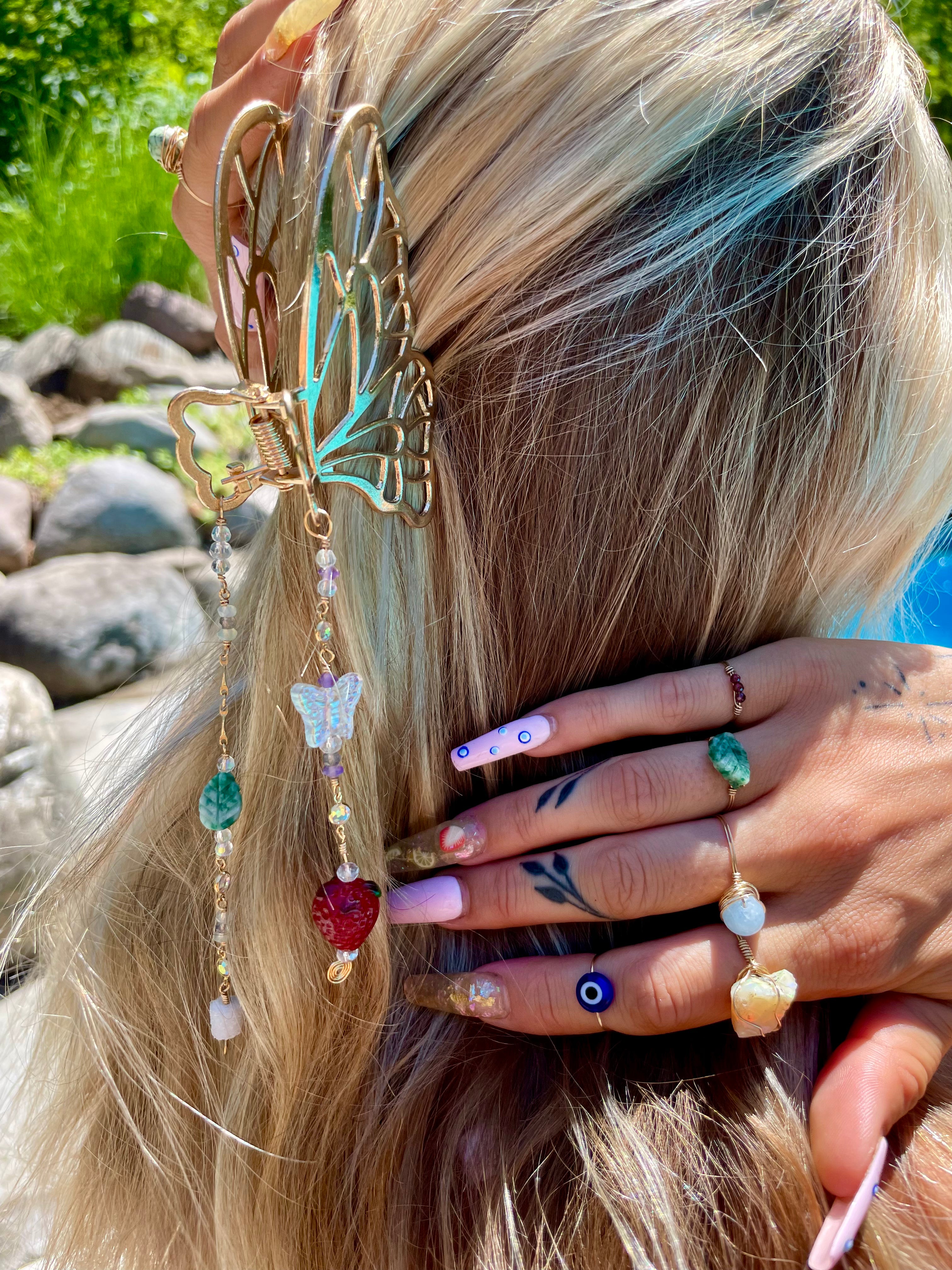 strawberry fairy butterfly clip