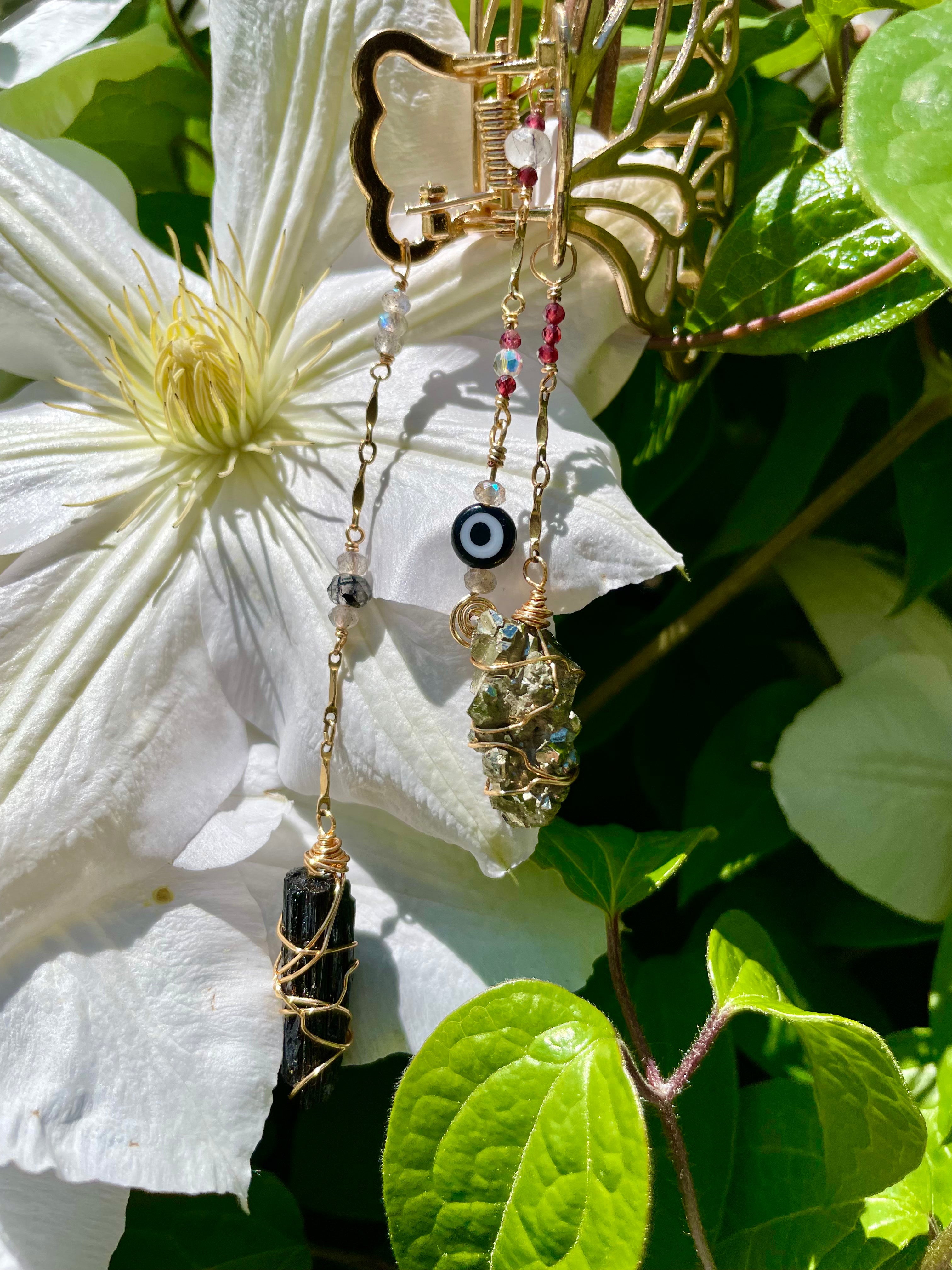 protect me butterfly crystal clip