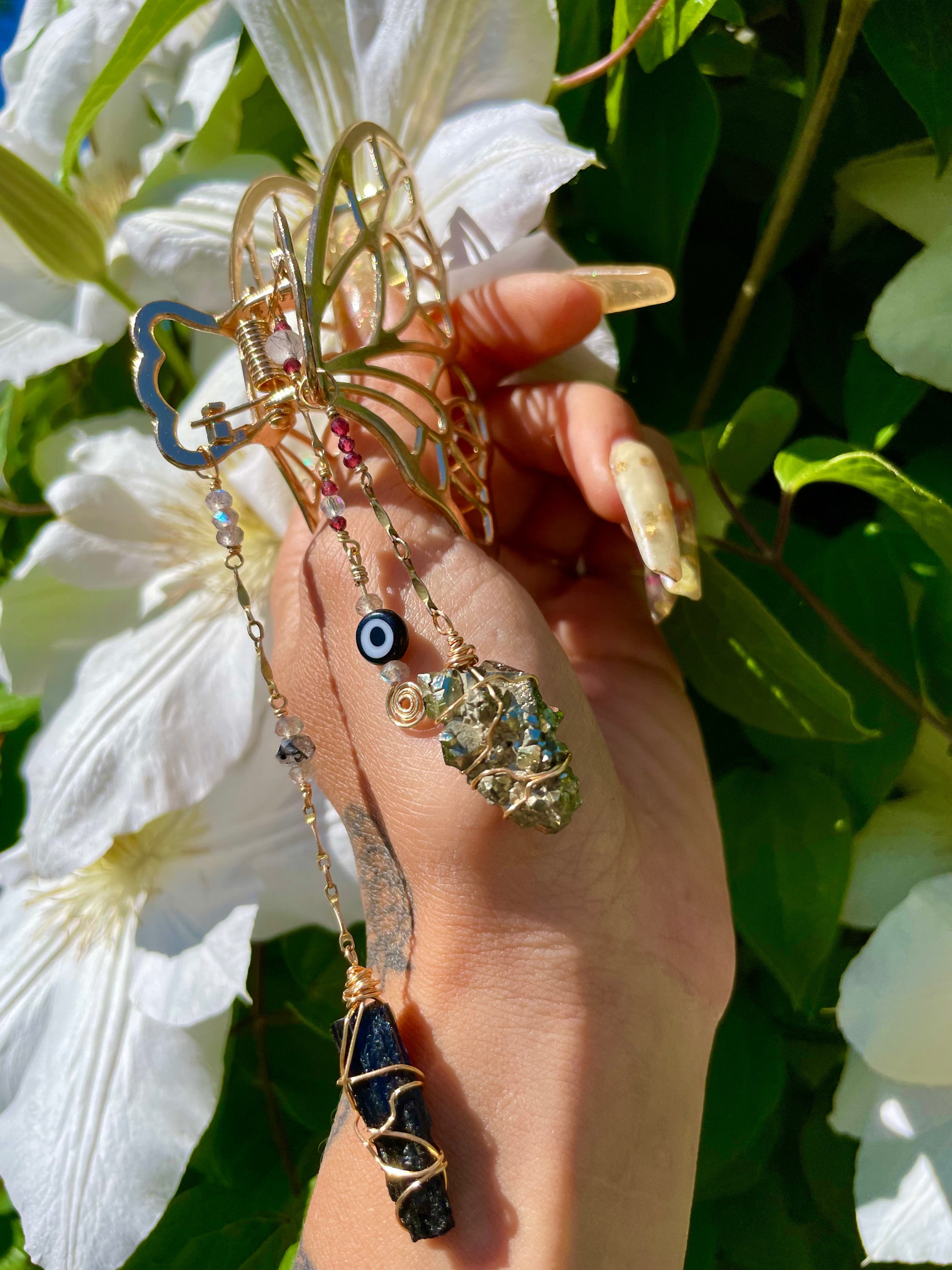 protect me butterfly crystal clip