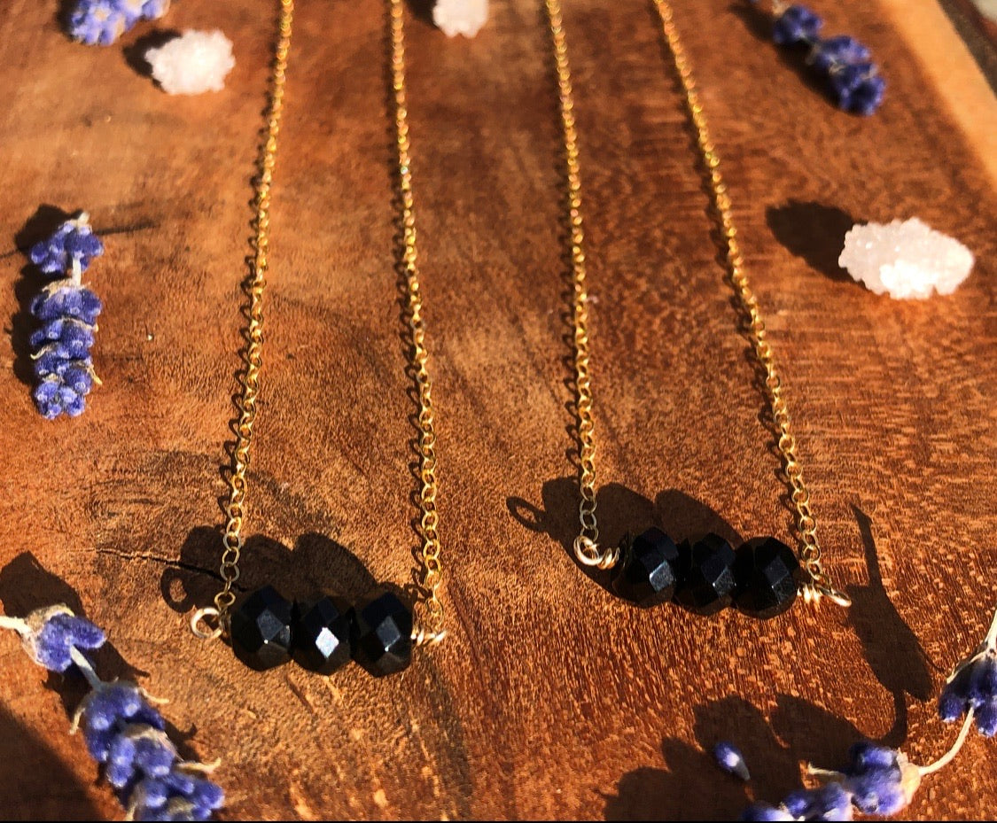 black onyx bar necklace