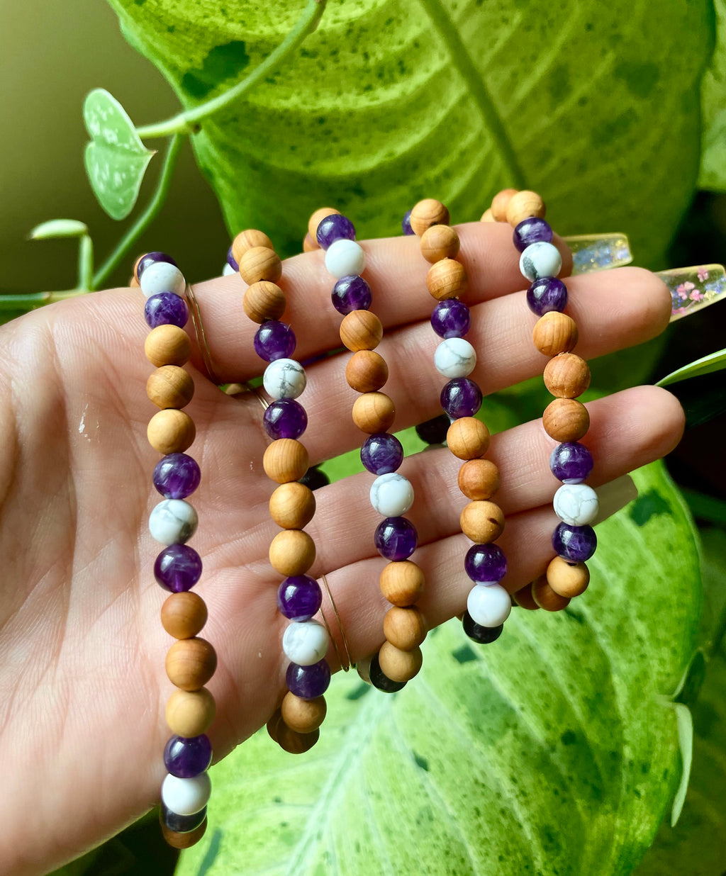 amethyst howlite bracelet