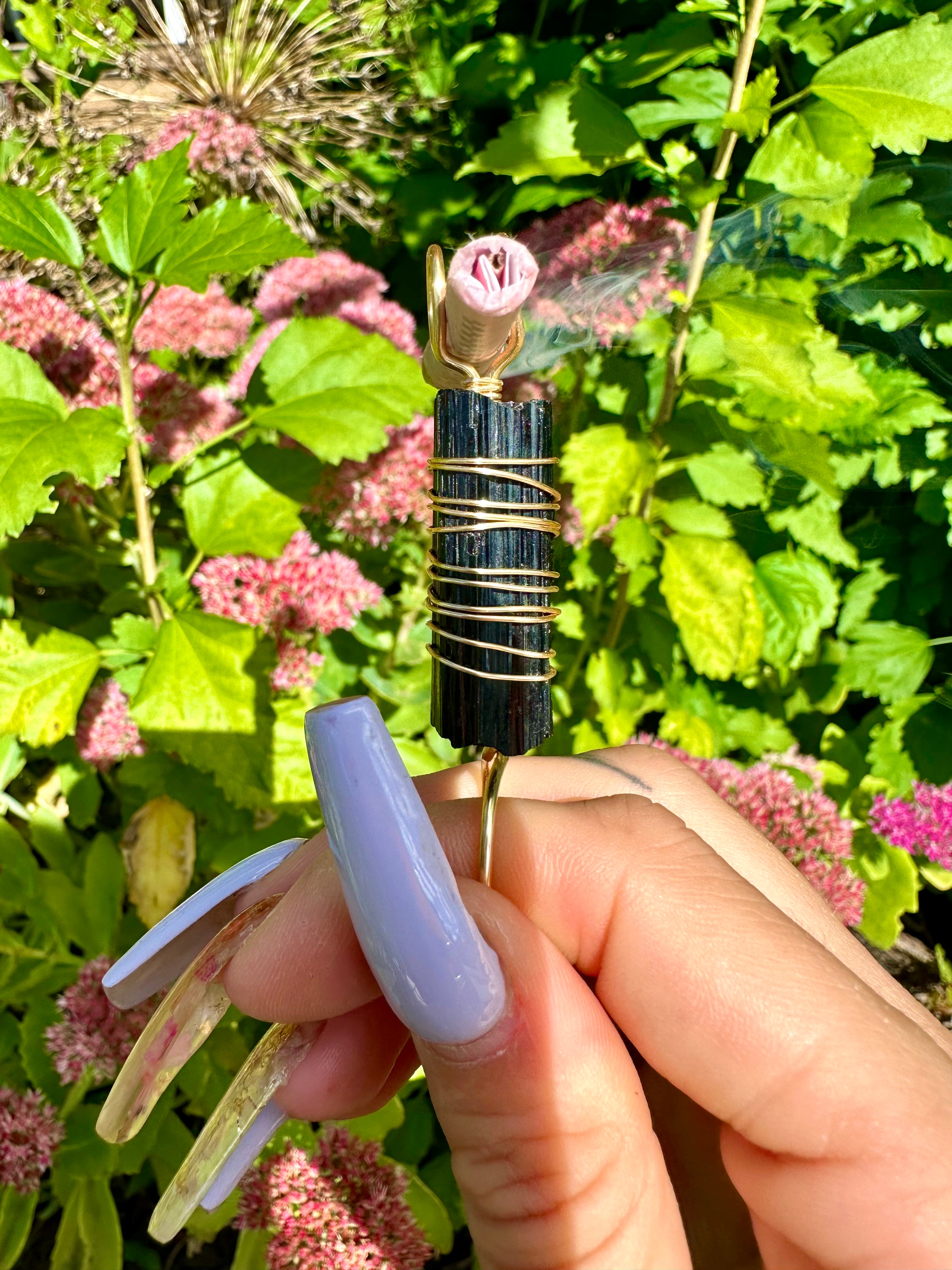 raw black tourmaline smoke ring *pre-order*