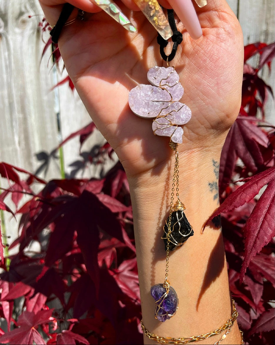 serpent black tourmaline protection dangle