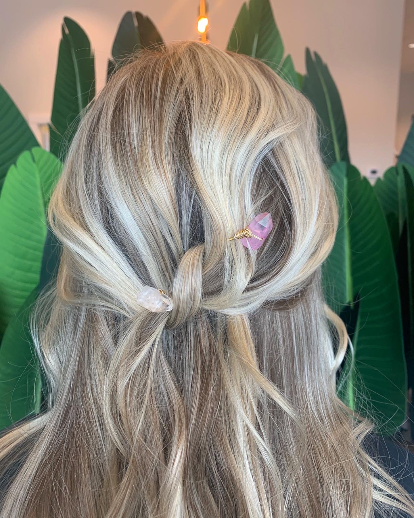 crystal hair pin gold