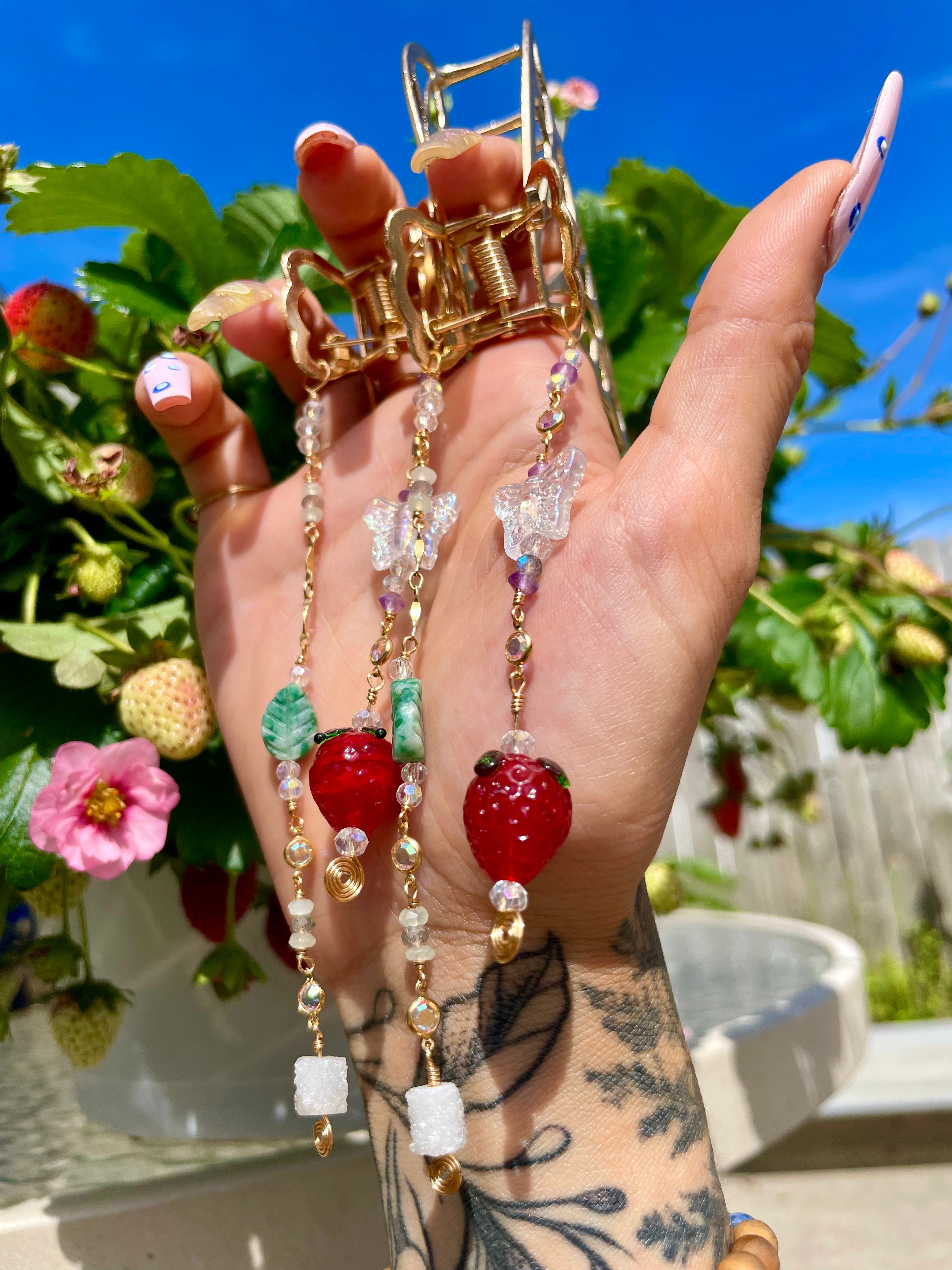 strawberry fairy butterfly clip