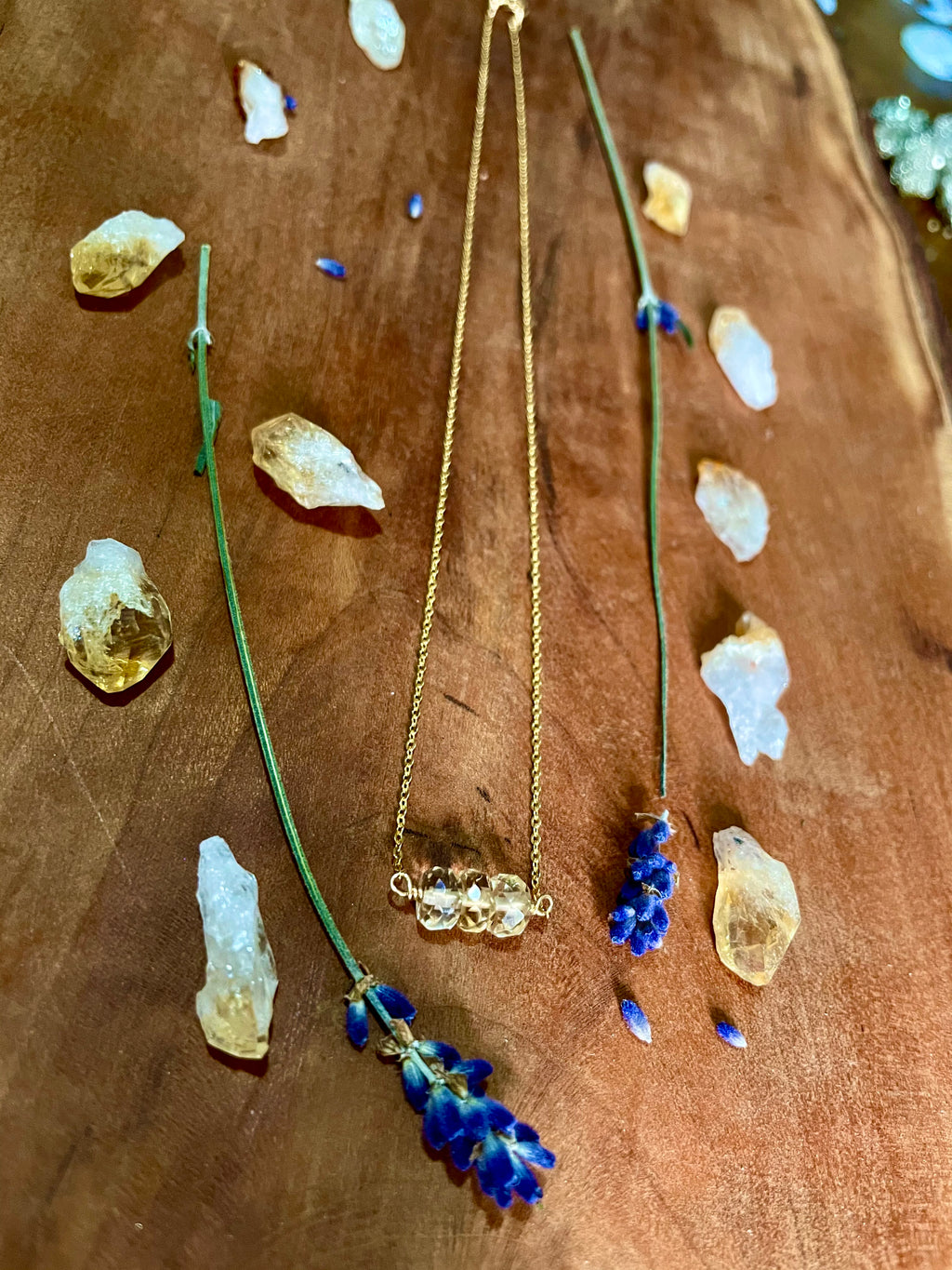 citrine bar necklace