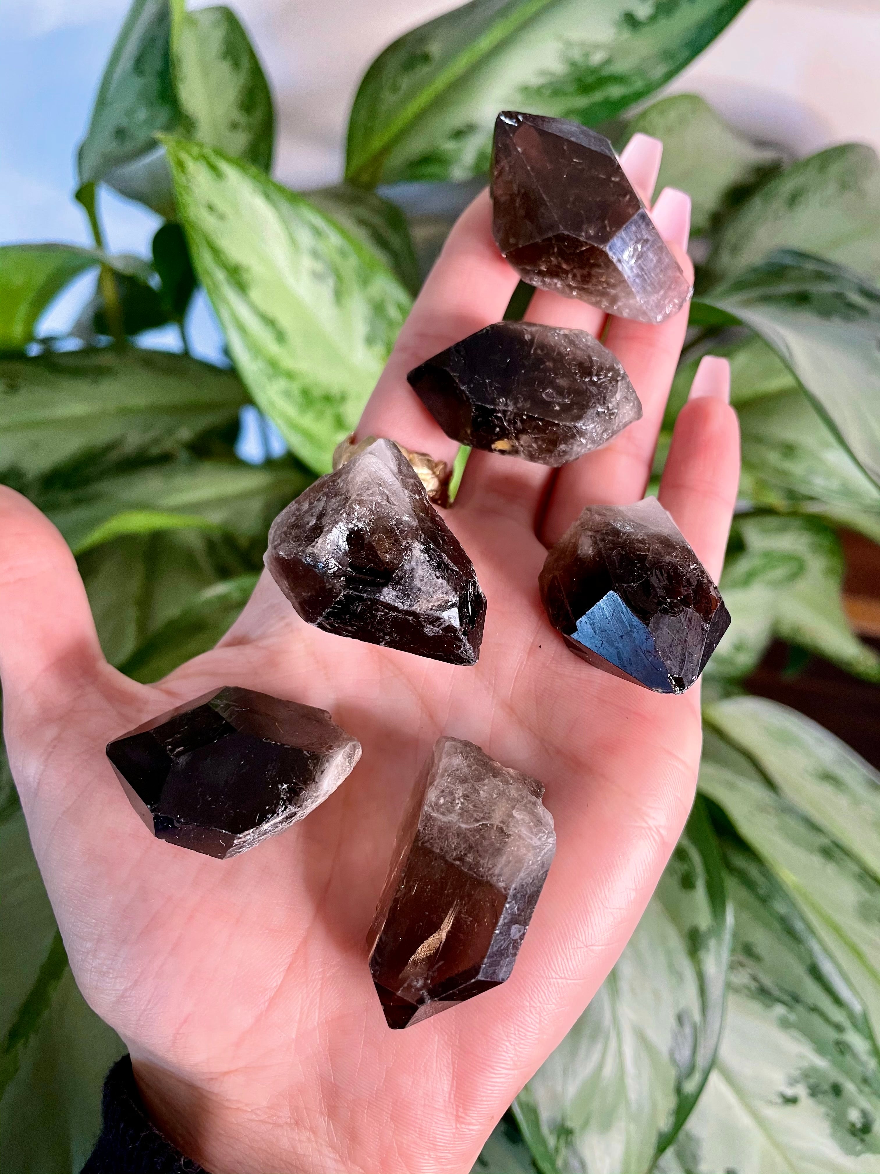 raw smoky quartz crystal point