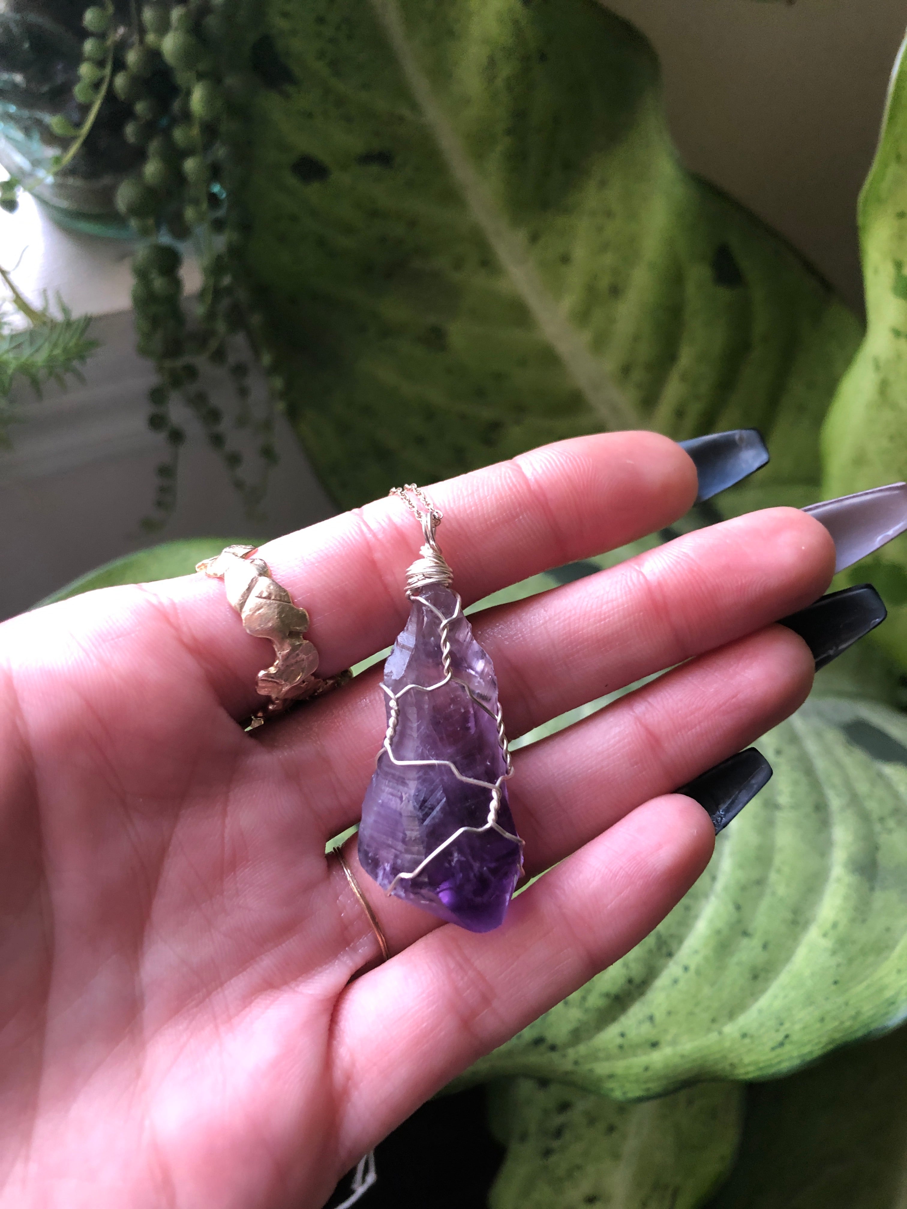 amethyst in sterling silver