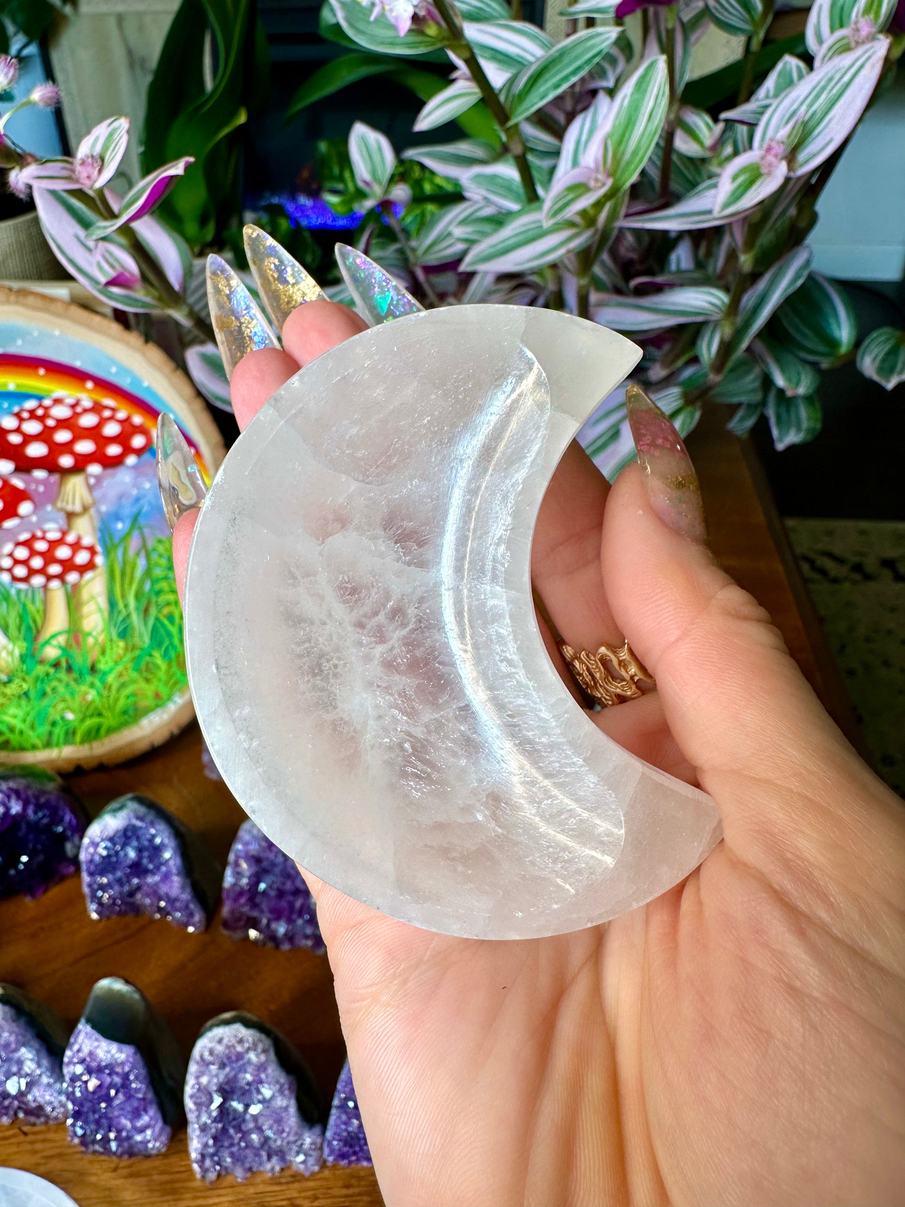 little selenite moon bowl
