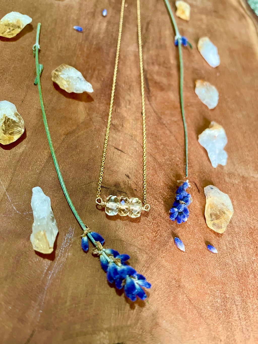 citrine bar necklace