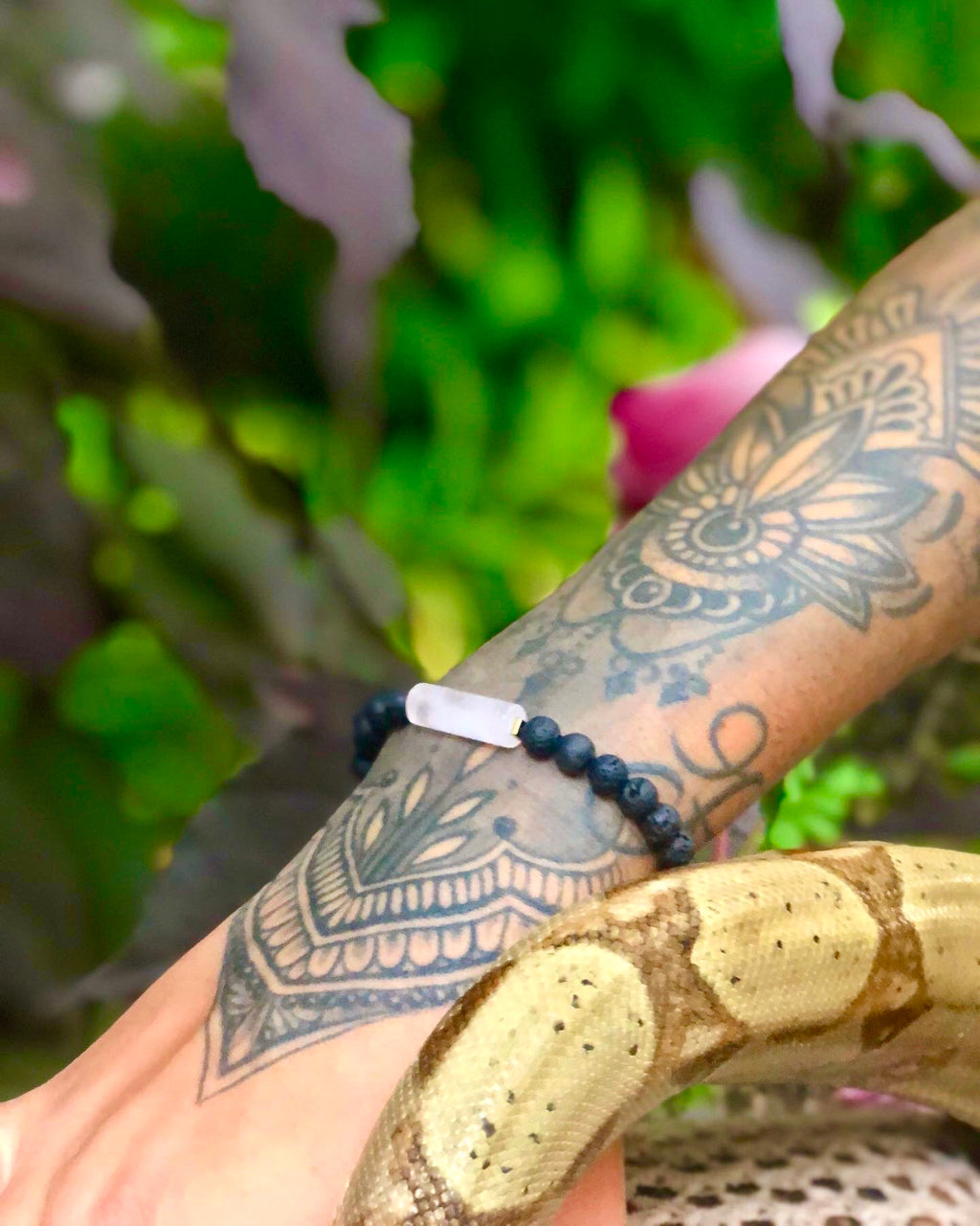 crystal bar lava bracelet